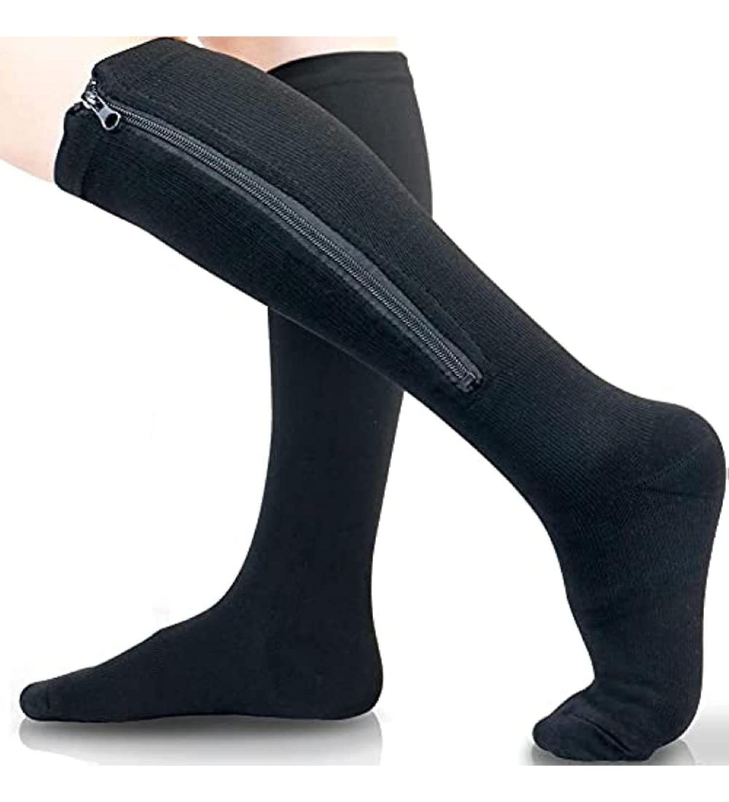 ZMERCH Knee-High Compression Socks for Edema & Varicose Veins - Black S-M Highly Elastic Nylon Closed Toe - Buy Online on GoSupps.com