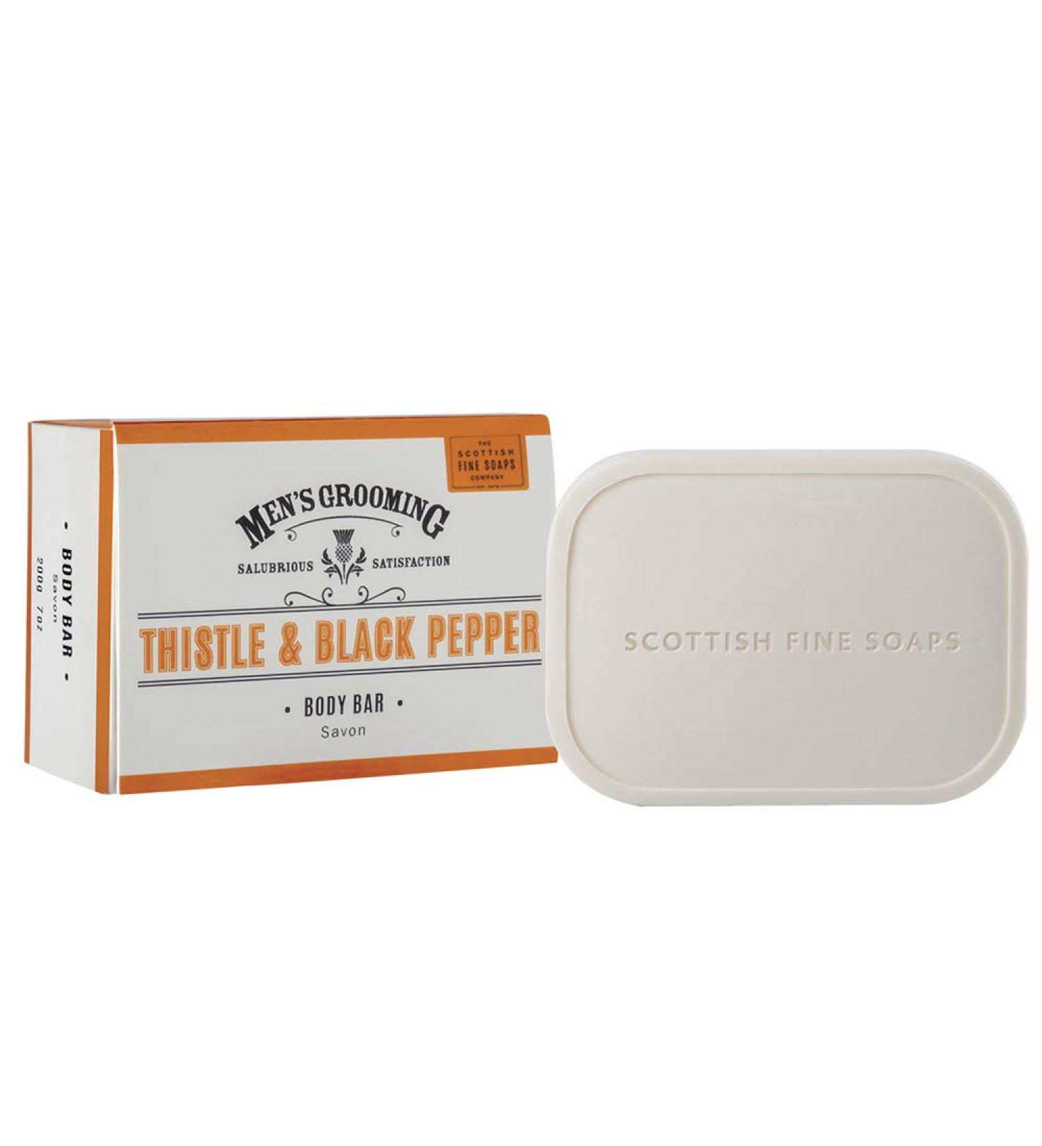 Buy Scottish Fine Soaps Thistle & Black Pepper Body Bar 200g - Luxurious Natural Skincare for International Shipping - Buy Online on GoSupps.com