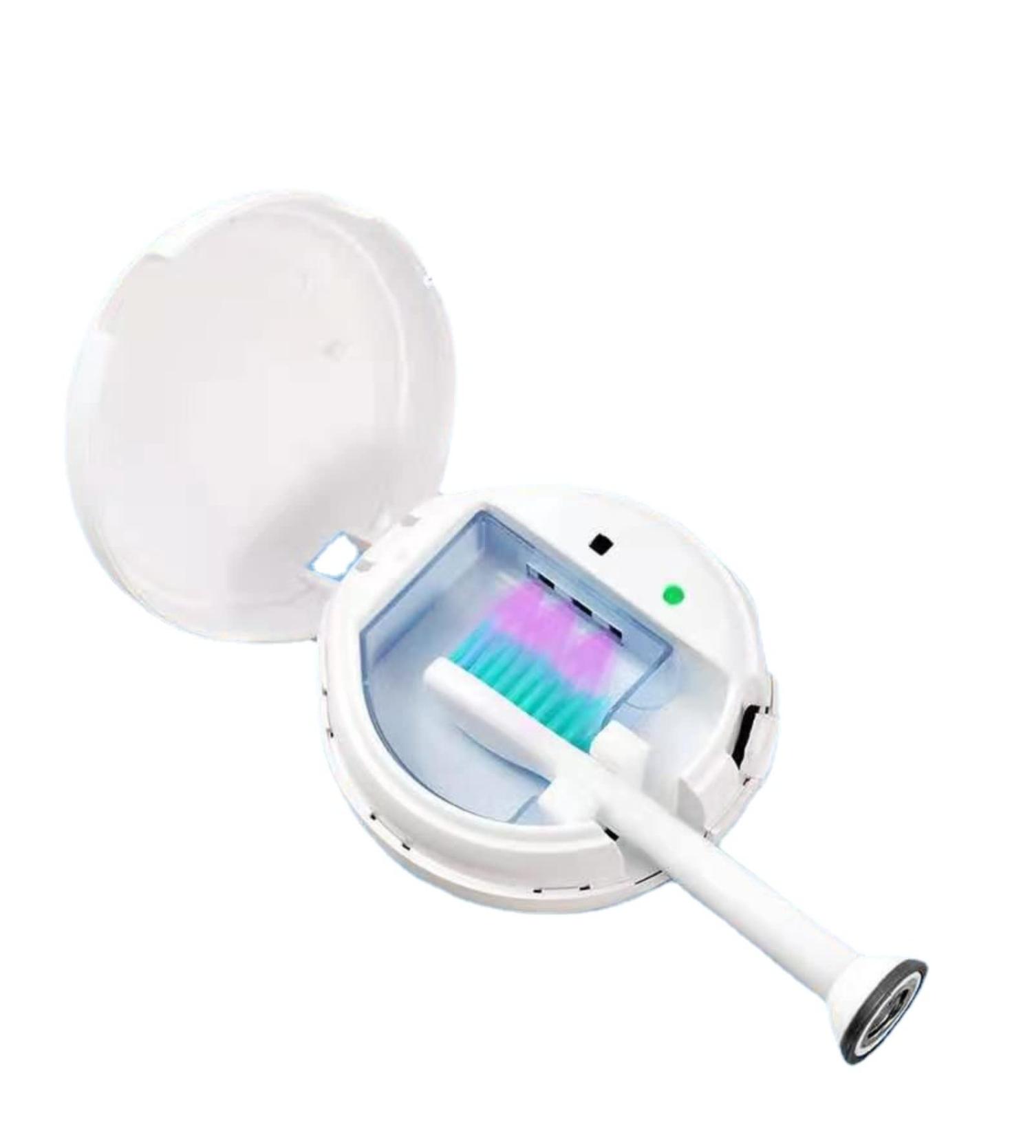 Portable UV Toothbrush Sterilizer Holder - Deep Disinfection Organizer for Travel & Family - Fits All Toothbrush Types - White - Buy Online on GoSupps.com