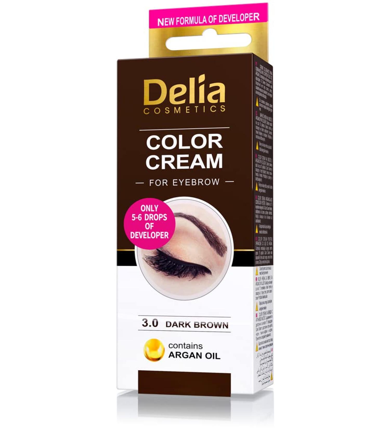 Delia Cosmetics Dark Brown Eyebrow Coloring Set - Creamy Long-Lasting (Up to 15 Days) - 15ml Dye for Perfect Eyebrows - International Shipping Available - Buy Online on GoSupps.com