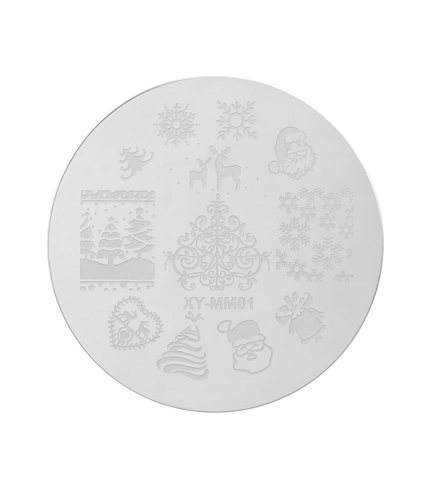 Winter Christmas Nail Stamping Plates - Santa Claus Molds & Stencils for Festive Nail Art | International Shipping - Buy Online on GoSupps.com