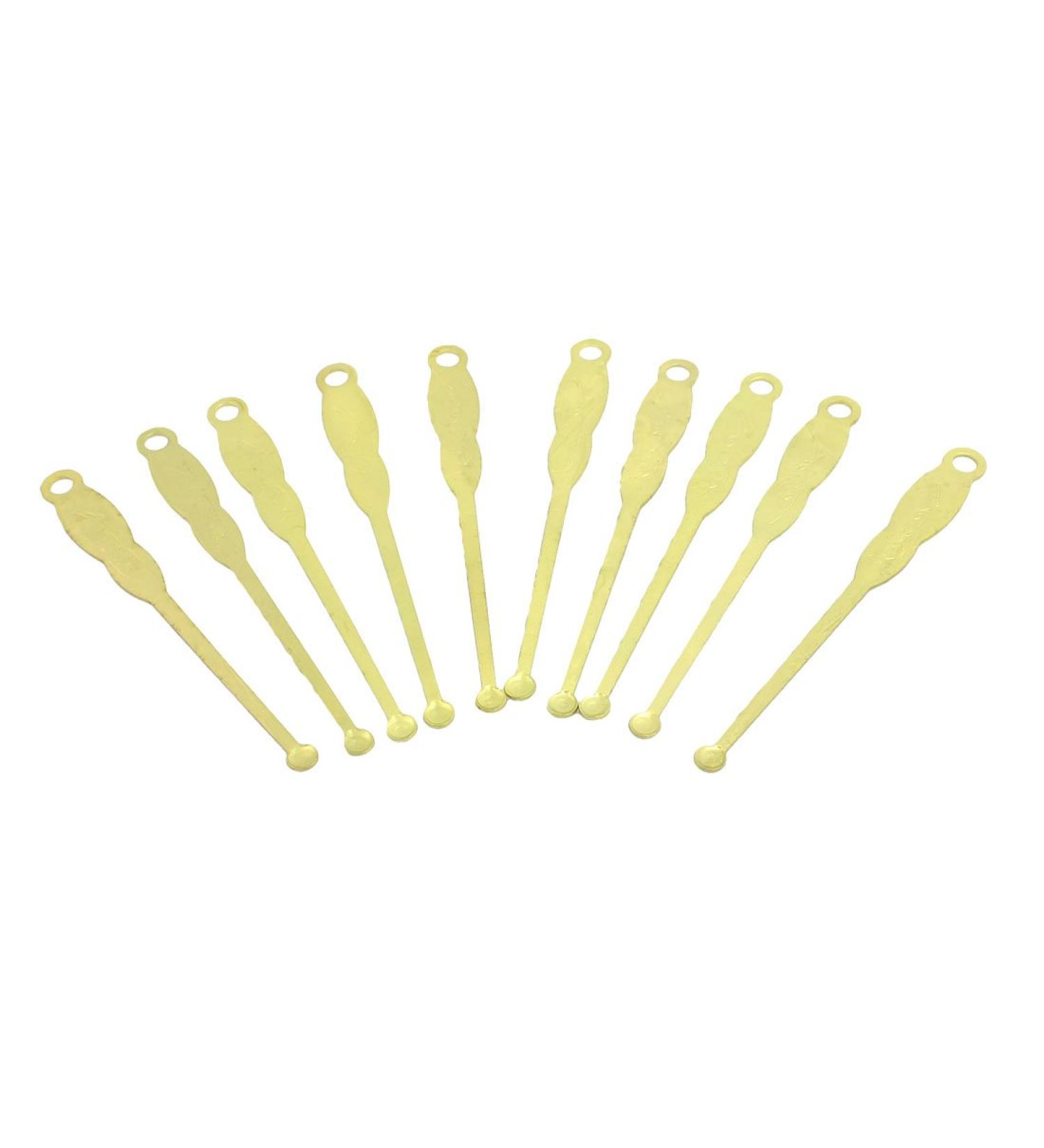 Qtqgoitem 10 Pcs 65mm Long Gold Tone Metal Curette Ear Wax Remover Earpick (Model: 214 6bb b7f 5ac 398)