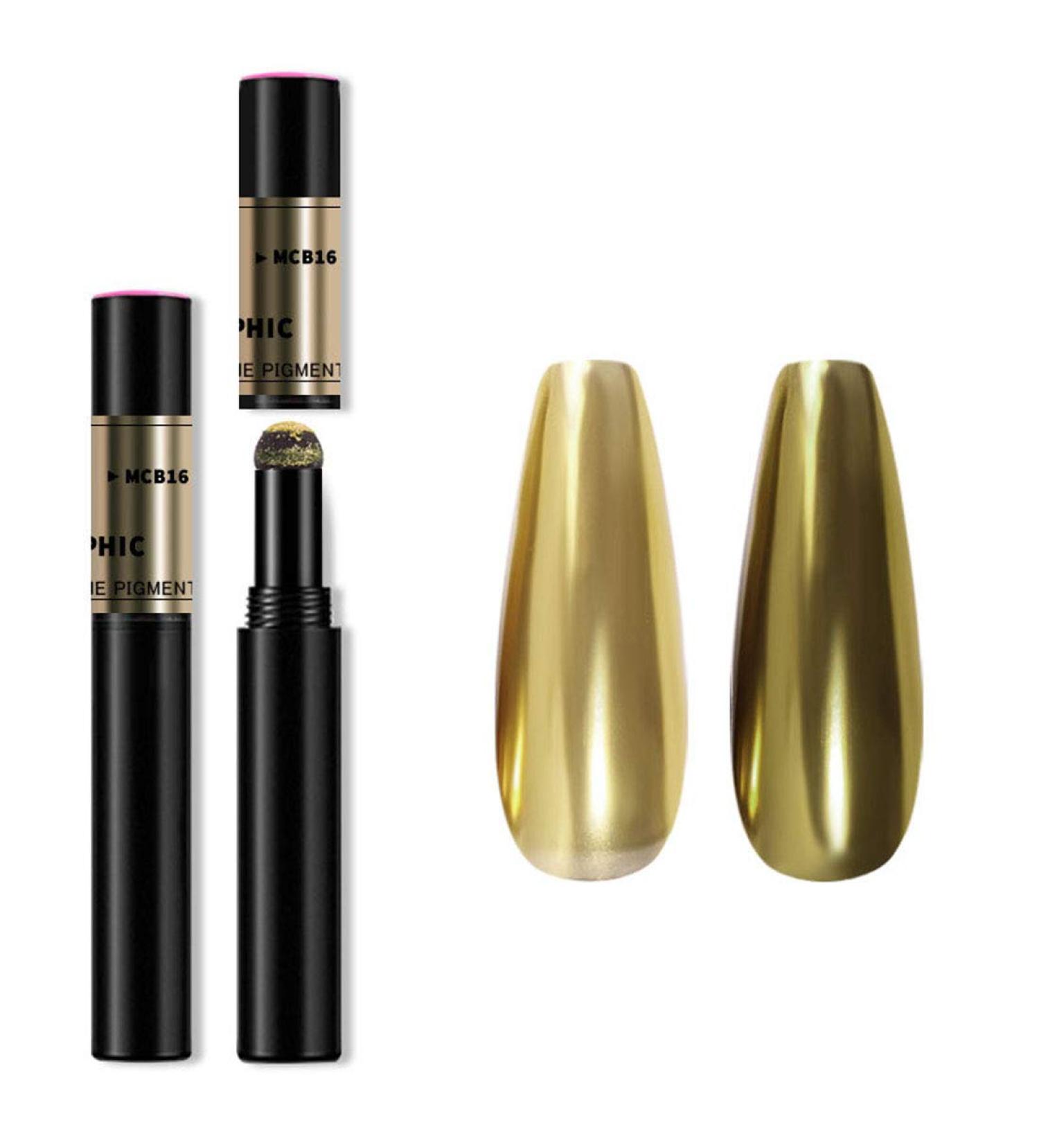 Chrome Nail Powder Pen - Mirror Effect Glitter Nail Art & Eyeshadow Pen (MCB-16) - Buy Online on GoSupps.com