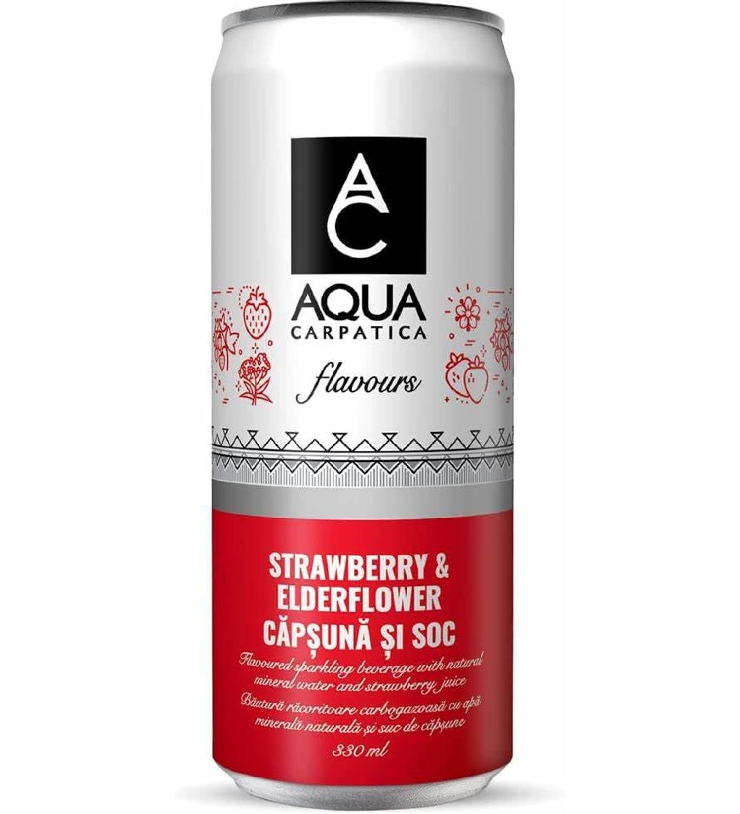 Sparkling Low Sodium Flavoured Water Cans 24 x 330ml (Strawberry & Elderflower)