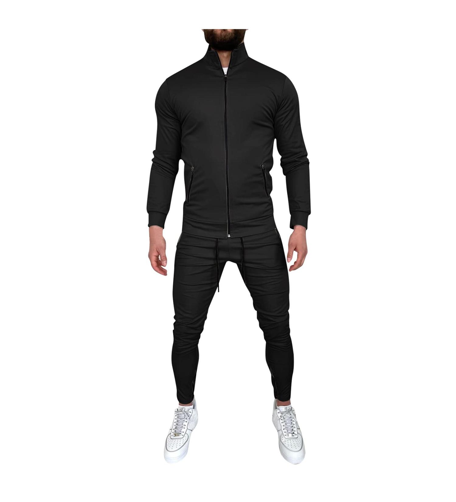 Hanxiulin Men's 3XL Training Suit - Adjustable Jogging Pants & Leisure Sweat Jacket - Perfect for Home & Fitness - Buy Online on GoSupps.com