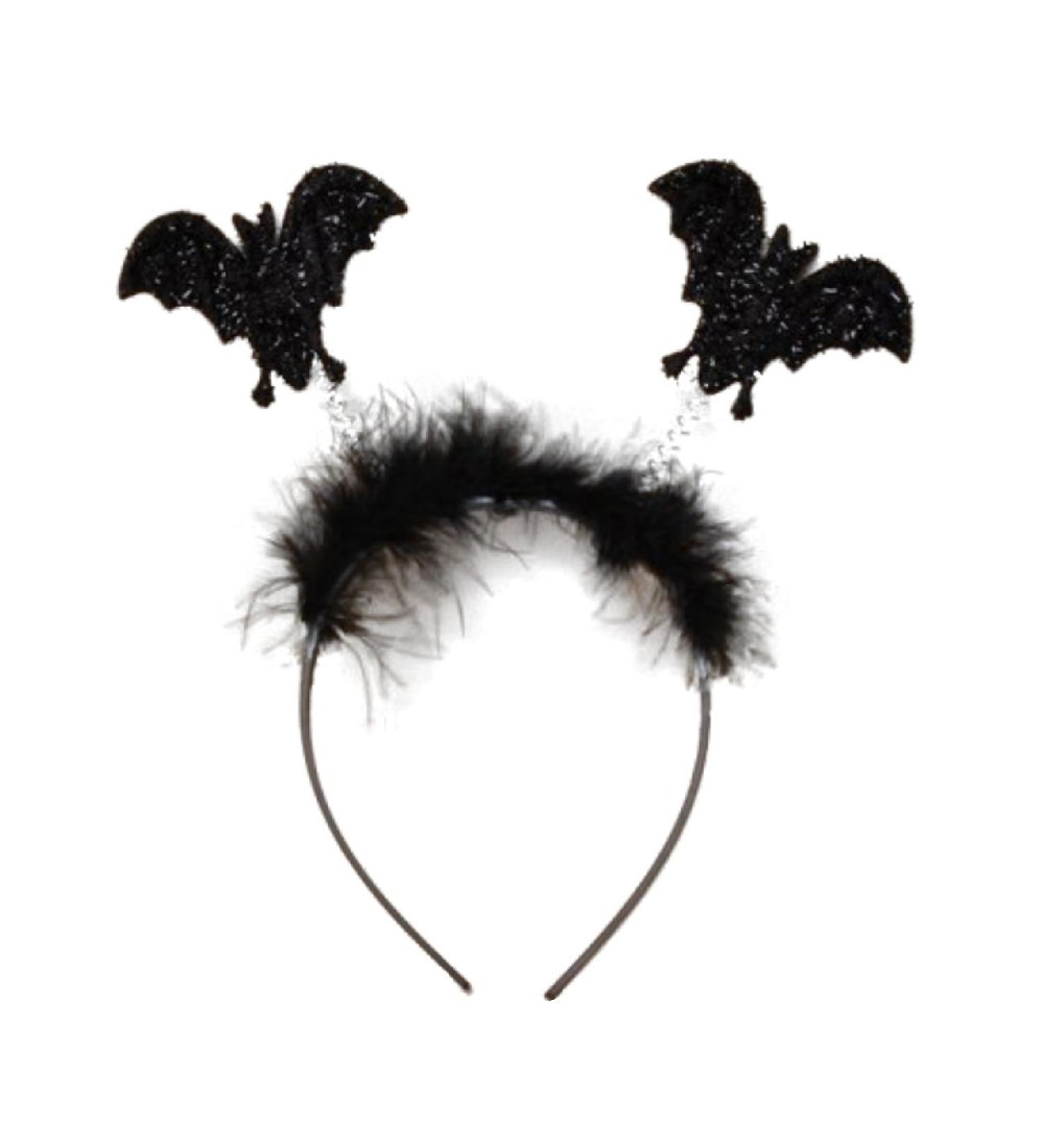 Black Halloween Glitter Bat Deeley Bopper Alice Hair Band Headband