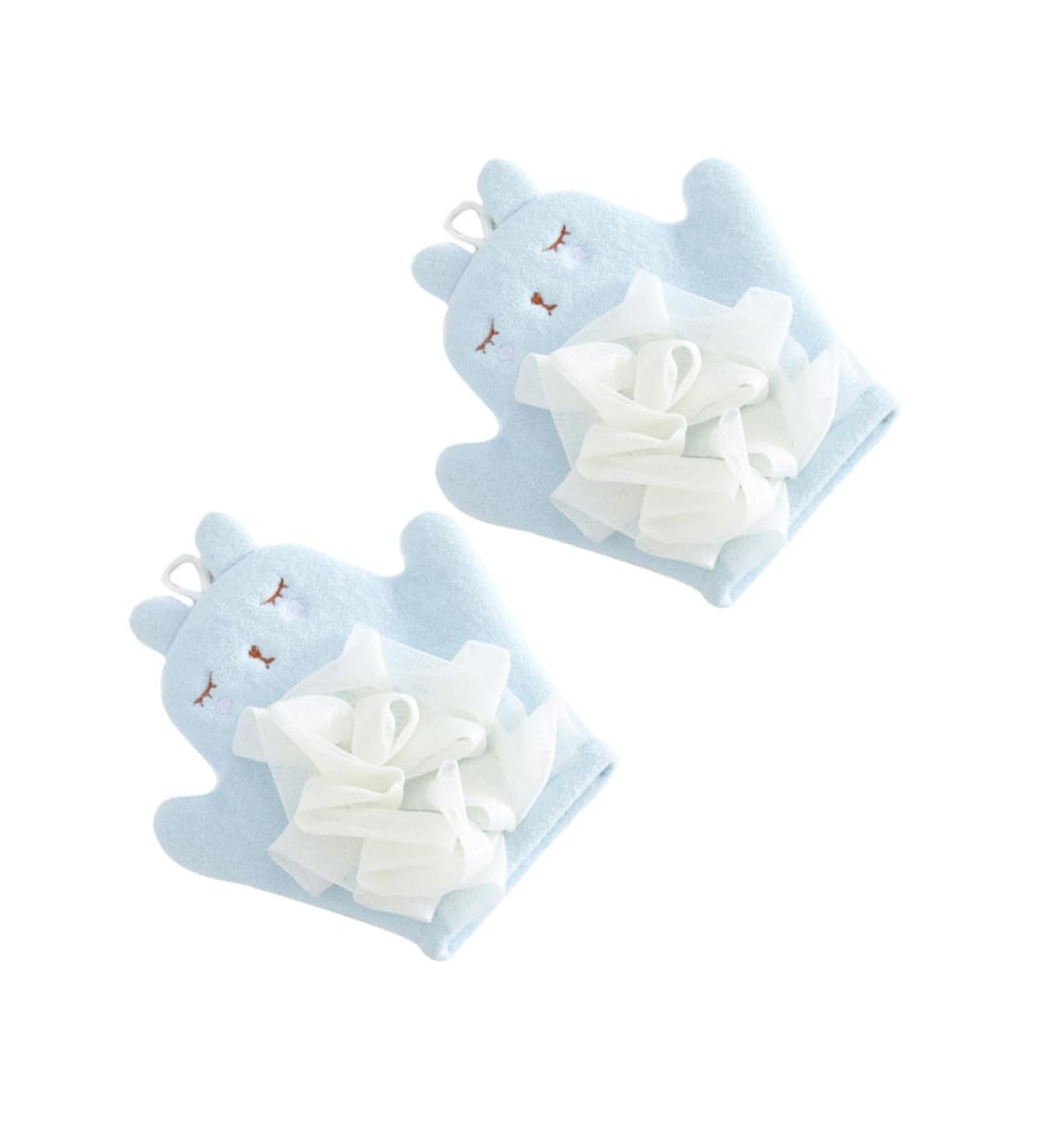 Buy Hemoton 2 Pcs Bath Gloves for Kids | Sand Off Mitt & Massage Sponge | Mesh Brush & Bathing Gloves | Blue Shower Accessories 23x22cm - Buy Online on GoSupps.com