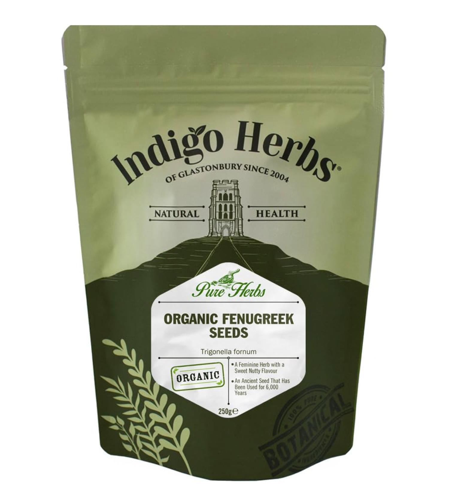 Indigo Herbs Organic Fenugreek Seeds 250g | Methi Seasoning