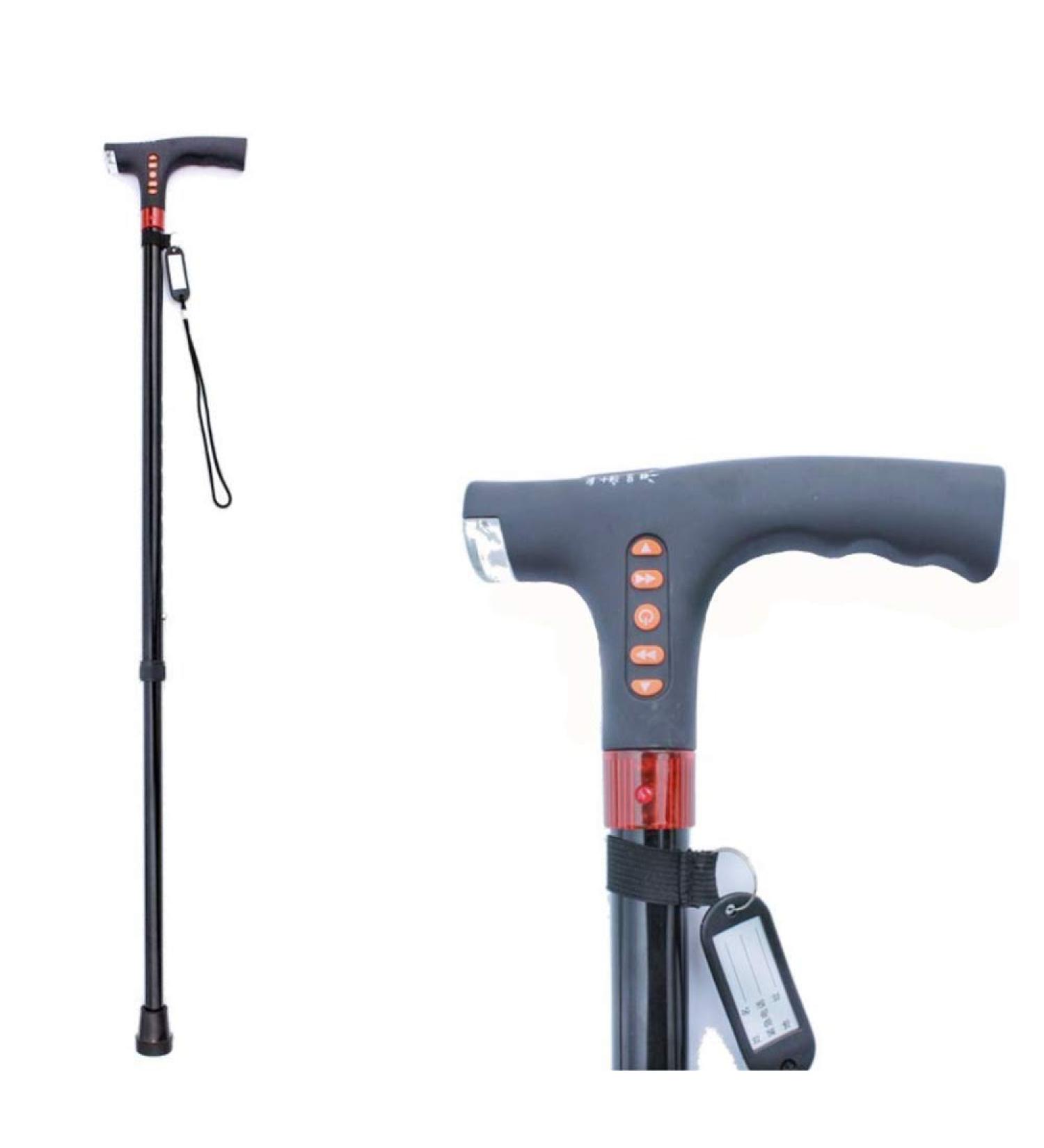 Adjustable Smart Crutches LED Lighting Radio Listening Portable Walking Stick and Fall Down Alarm Function Interesting - Buy Online on GoSupps.com