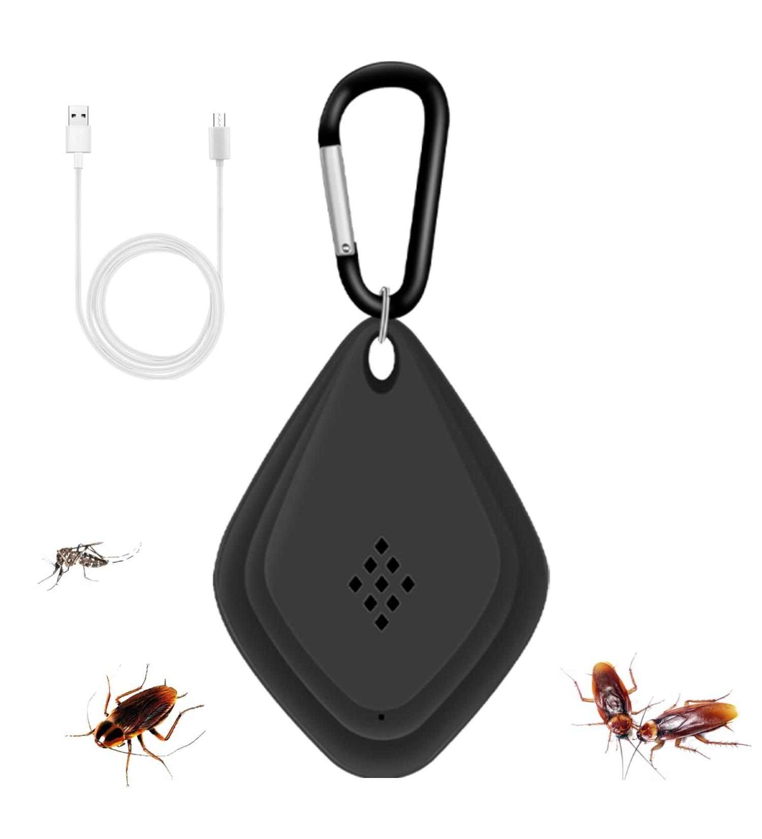 Beenle-Icey UK Ultra-Sonic Mosquito Repellent Portable Electronic Ultra-Sonic Pest Repellent with Hook Rechargeable Outdoor Mosquito Repellent for the Prevention of Fleas and lice of Dogs Cats Pets 777 (black) - Buy Online on GoSupps.com