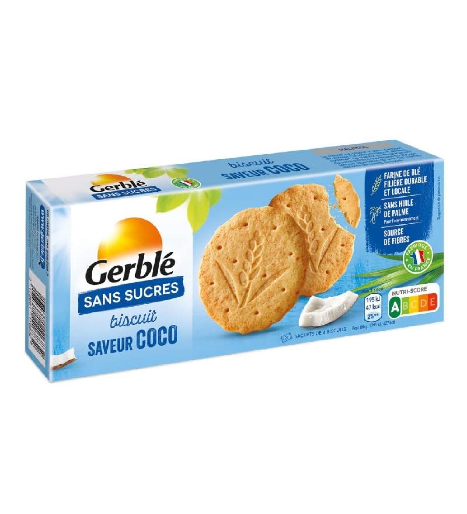 GERBL - Coconut Flavor Biscuit Without Added Sugar 132G - Pack of 3 - Buy Online on GoSupps.com