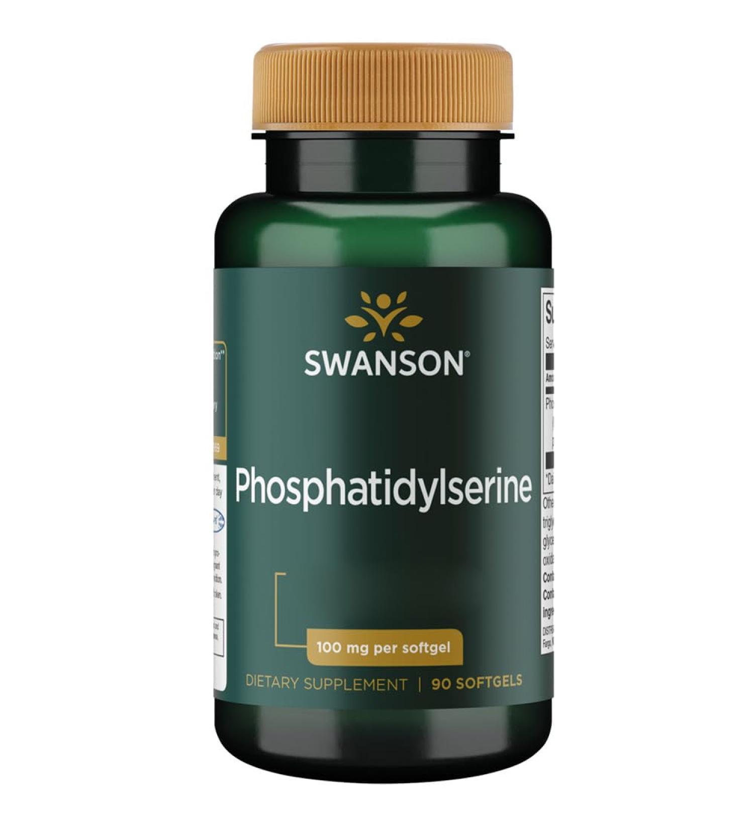 Swanson Phosphatidylserine 300mg per Daily Dose 90 Soft Capsules High Dosed Gluten Free Non-GMO - Buy Online on GoSupps.com
