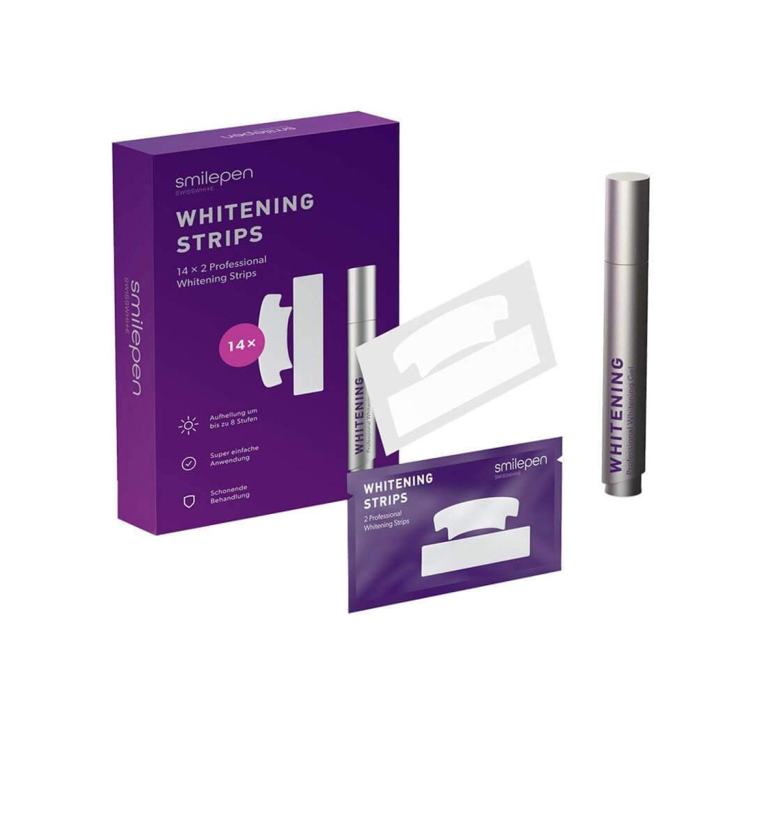 SMILEPEN Professional Whitening Strips & Gel - 14 x 2 Pieces for Ultimate Teeth Whitening | Fast International Shipping - Buy Online on GoSupps.com