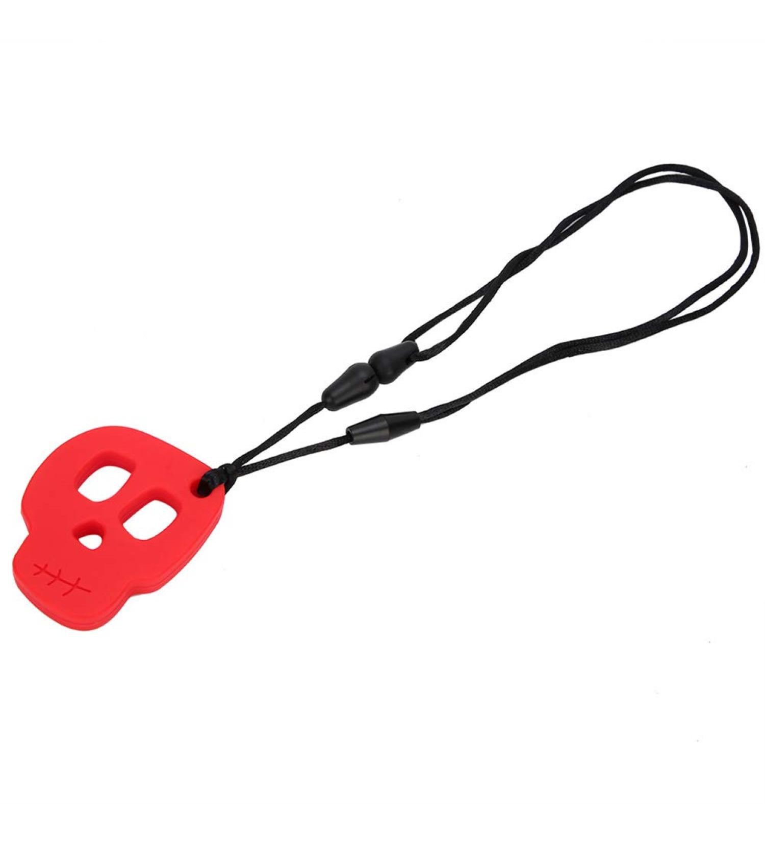 Shop Durable Chewing Teething Necklace - Red Skull Teething Ring | Anxiety-Reducing Toy for Babies | Fast International Shipping - Buy Online on GoSupps.com