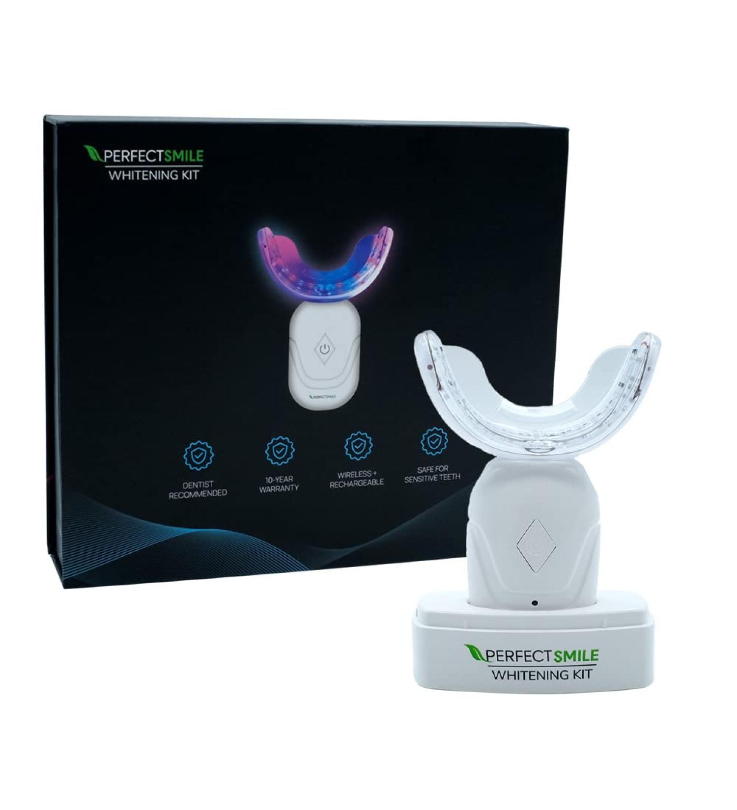 Perfect Smile LED Whitening Kit - Wireless & Rechargeable | Safe for Sensitive Teeth | Whiten Up to 3 Shades in 7 Days - Buy Online on GoSupps.com