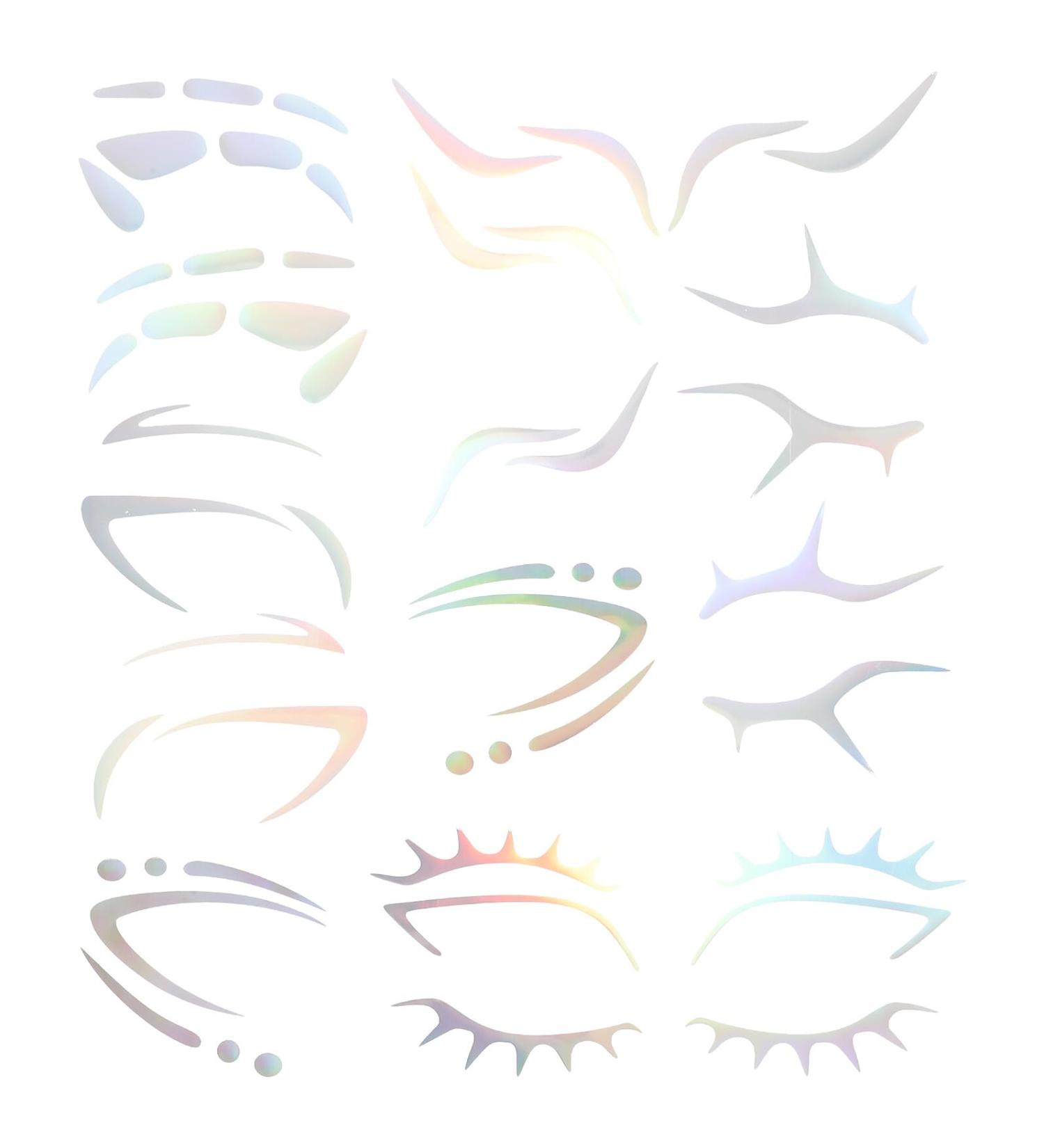 6 pi ces Stickers Maquillage Yeux Temporaires Couleurs Arc-ciel pour Visage Festival Carnaval Halloween Cosplay Safe et Non Permanent - Buy Online on GoSupps.com