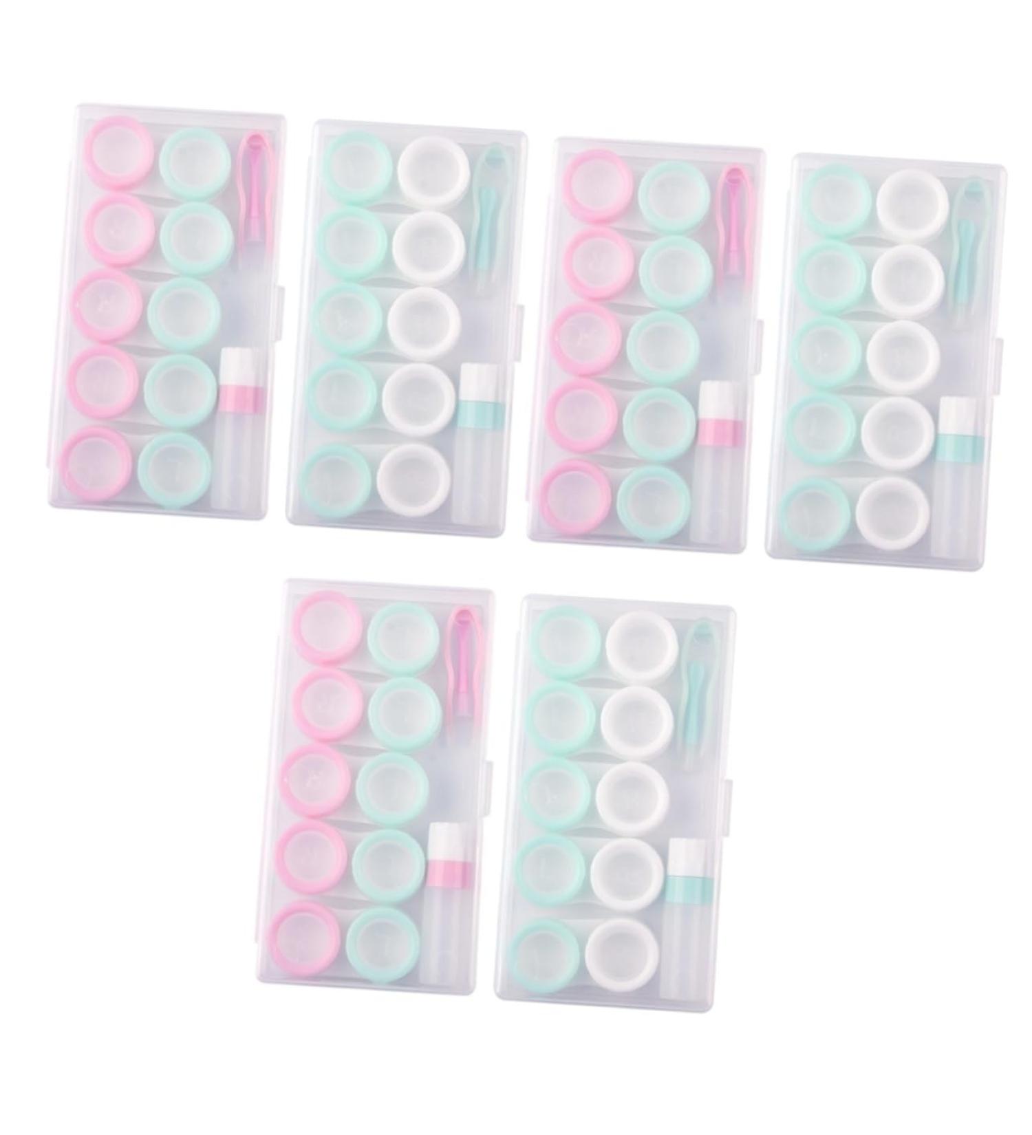 Healvian 6 Sets Colorful Contact Lens Storage Box - Portable Cases for Travel | Mass Macaron PP Container - Buy Online on GoSupps.com