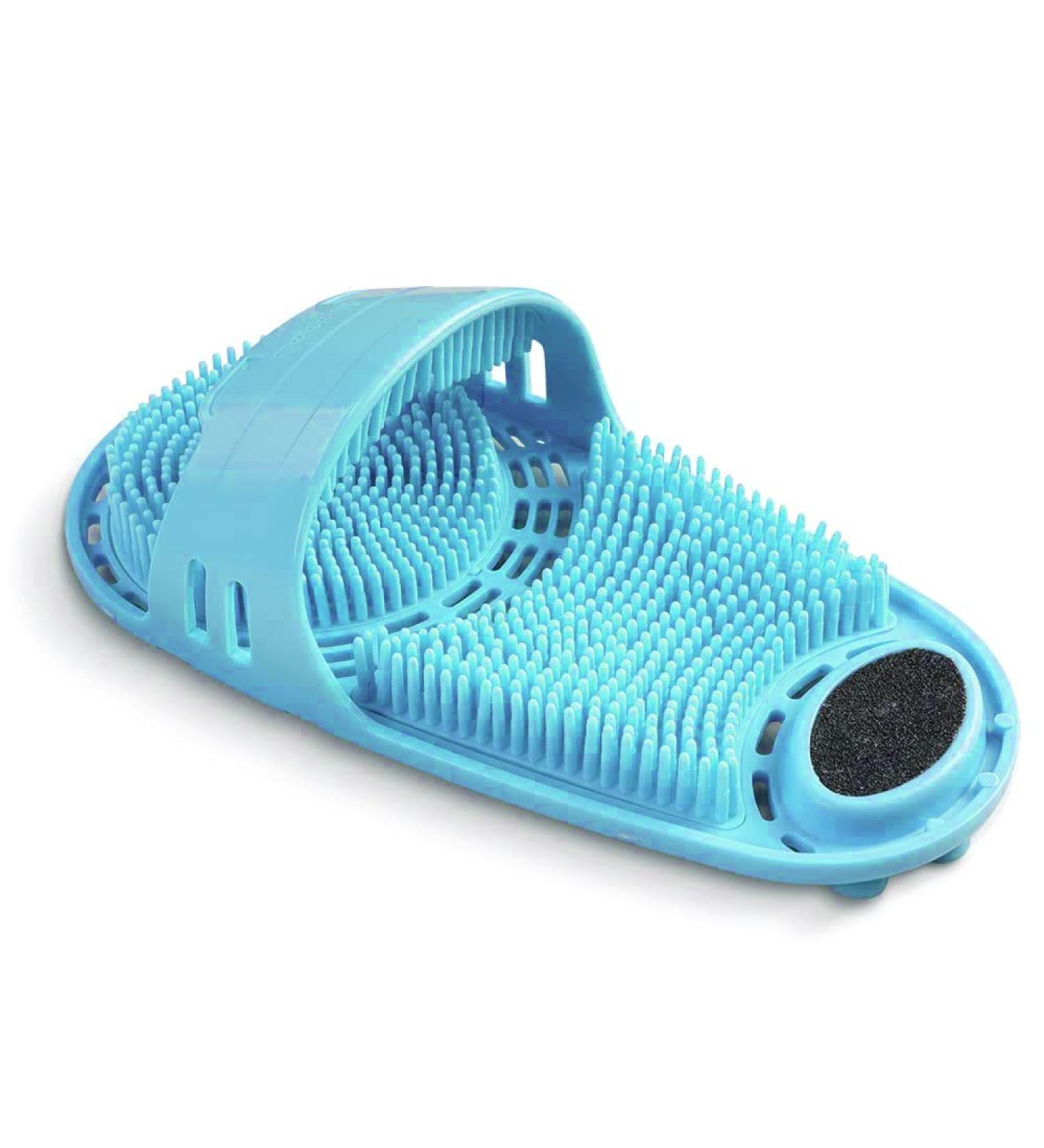Kibhous Silicone Shower Foot Scrubber - Non-slip Personal Foot Massage & Cleaning Tool for Men and Women - 1PCS Blue - Buy Online on GoSupps.com