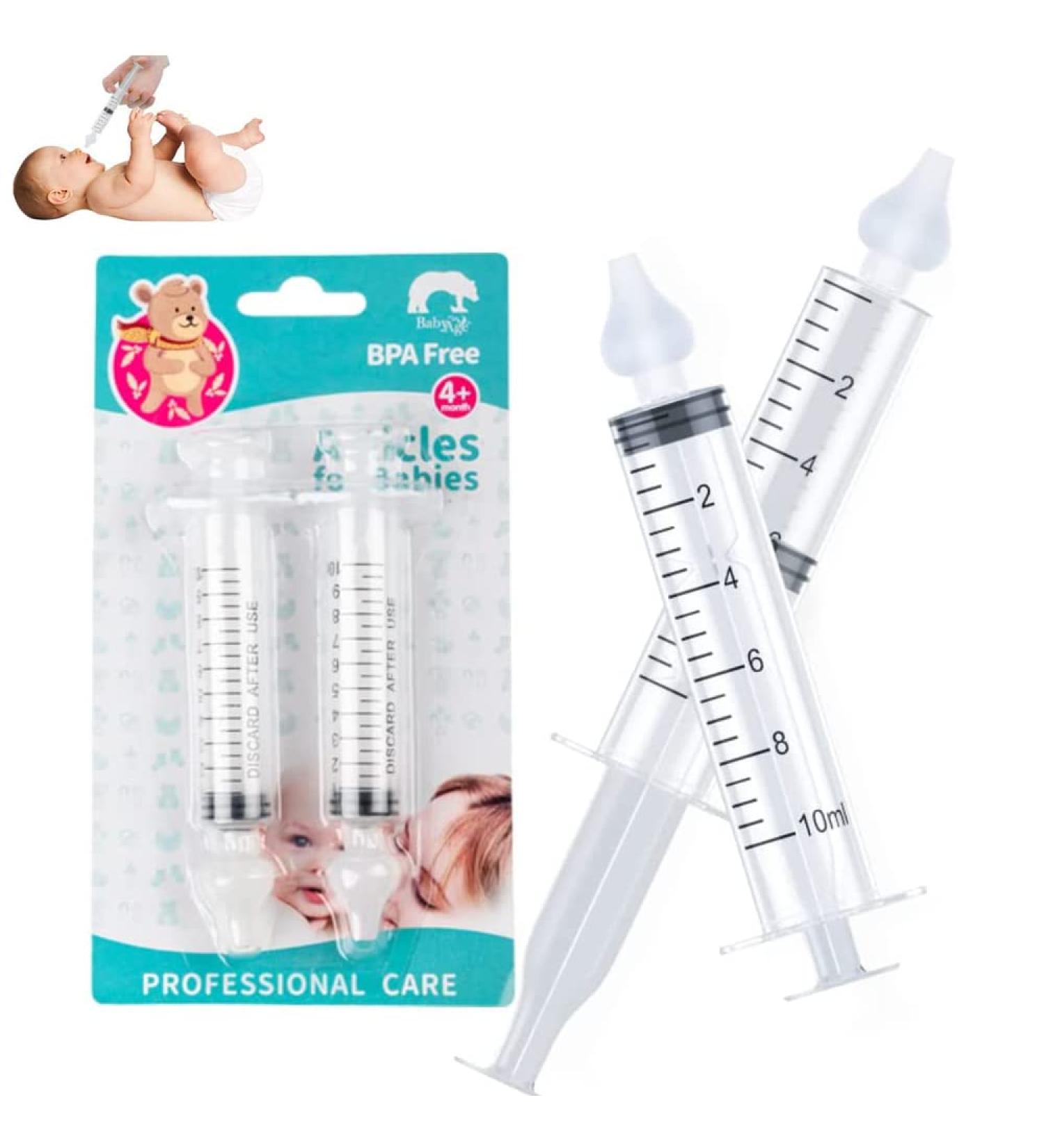 Baby Nasal Irrigator 10ml - Reusable Silicone Infant Nose Cleaner - 2 Pack - Buy Online on GoSupps.com