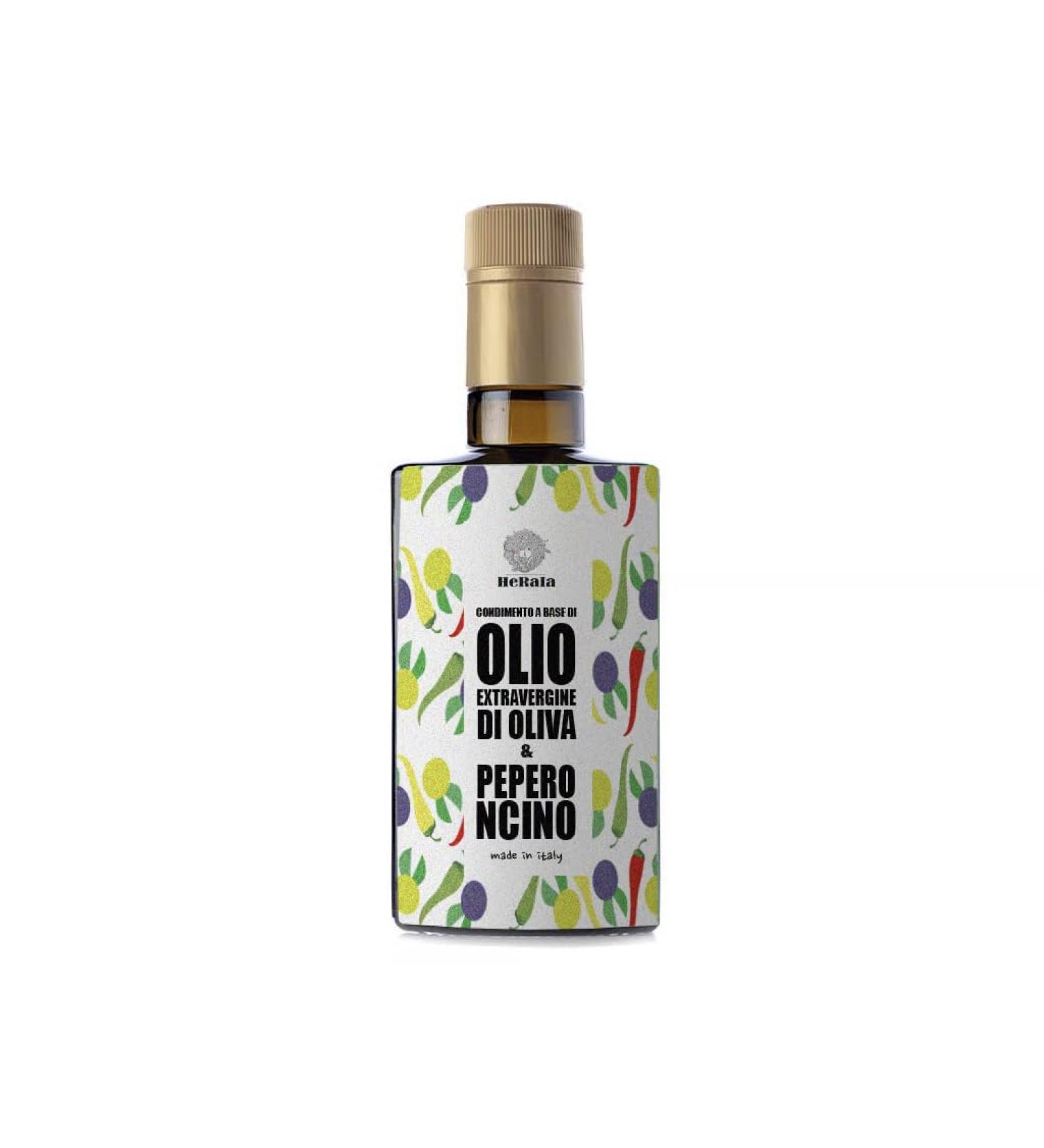 Heraia - Glass Bottle with Extra Virgin Olive Oil Chilli Aromatic 250 ml