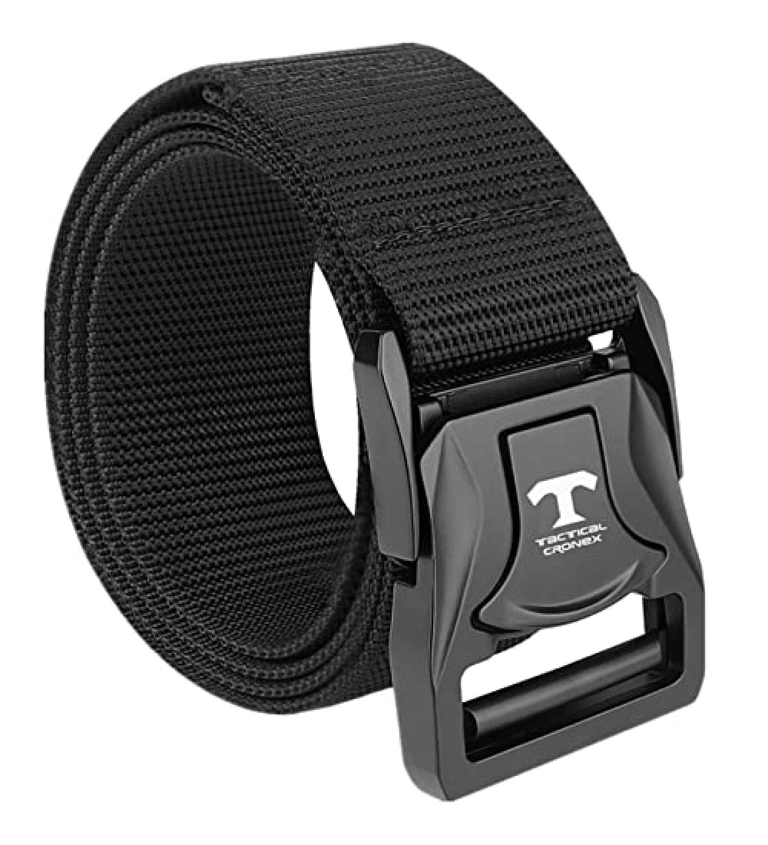 Tactical 1.5 Nylon Web Military Belt | Quick Release EDC & Concealed Carry | Heavy Duty Metal Buckle | Waist 30-34 | Black - Buy Online on GoSupps.com