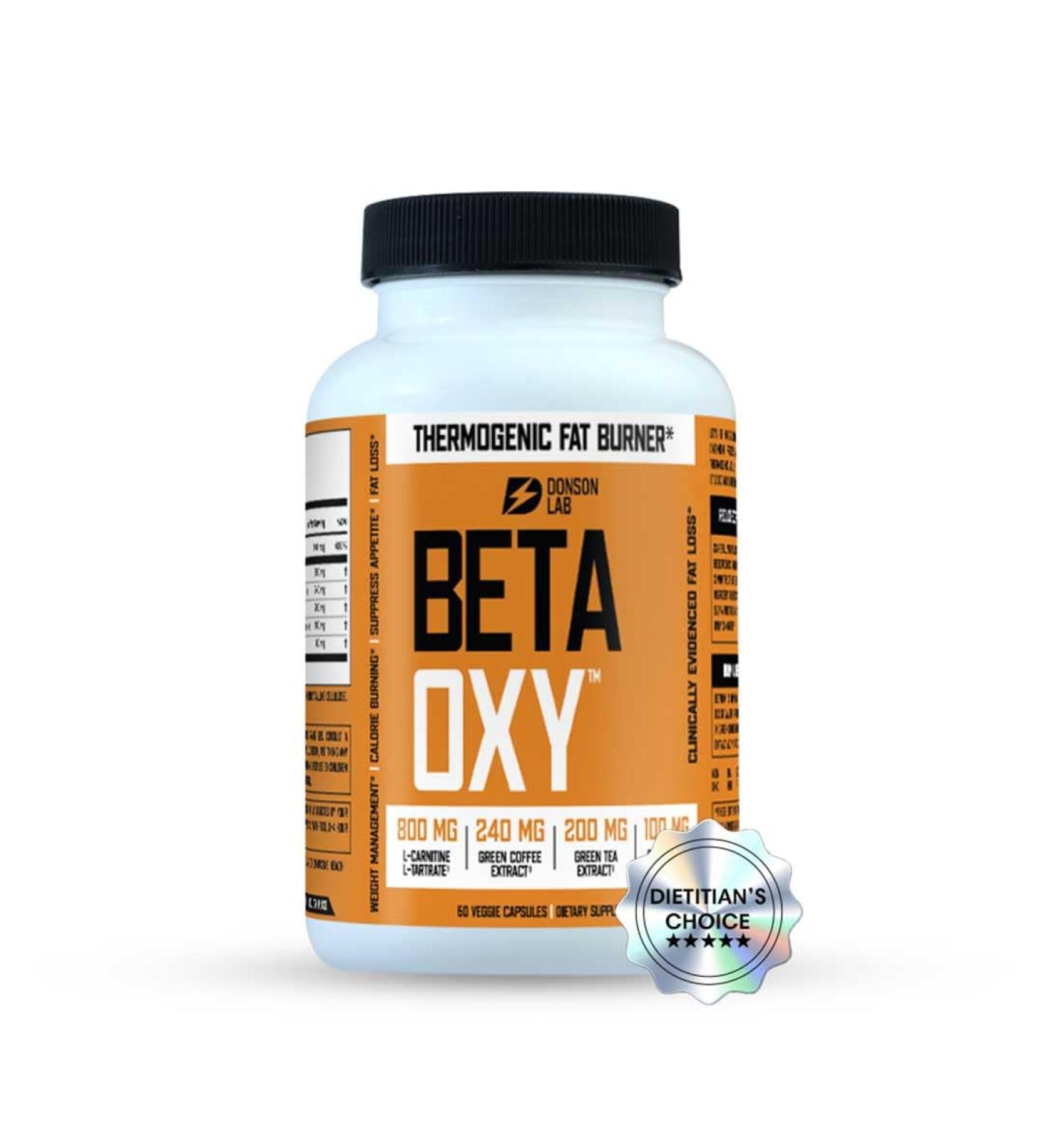 BetaOxy Fat Burner & Appetite Suppressant - 60 Vegan Capsules for Effective Weight Loss | L-Carnitine Cayenne Pepper & Green Tea Extract for Men & Women - Buy Online on GoSupps.com