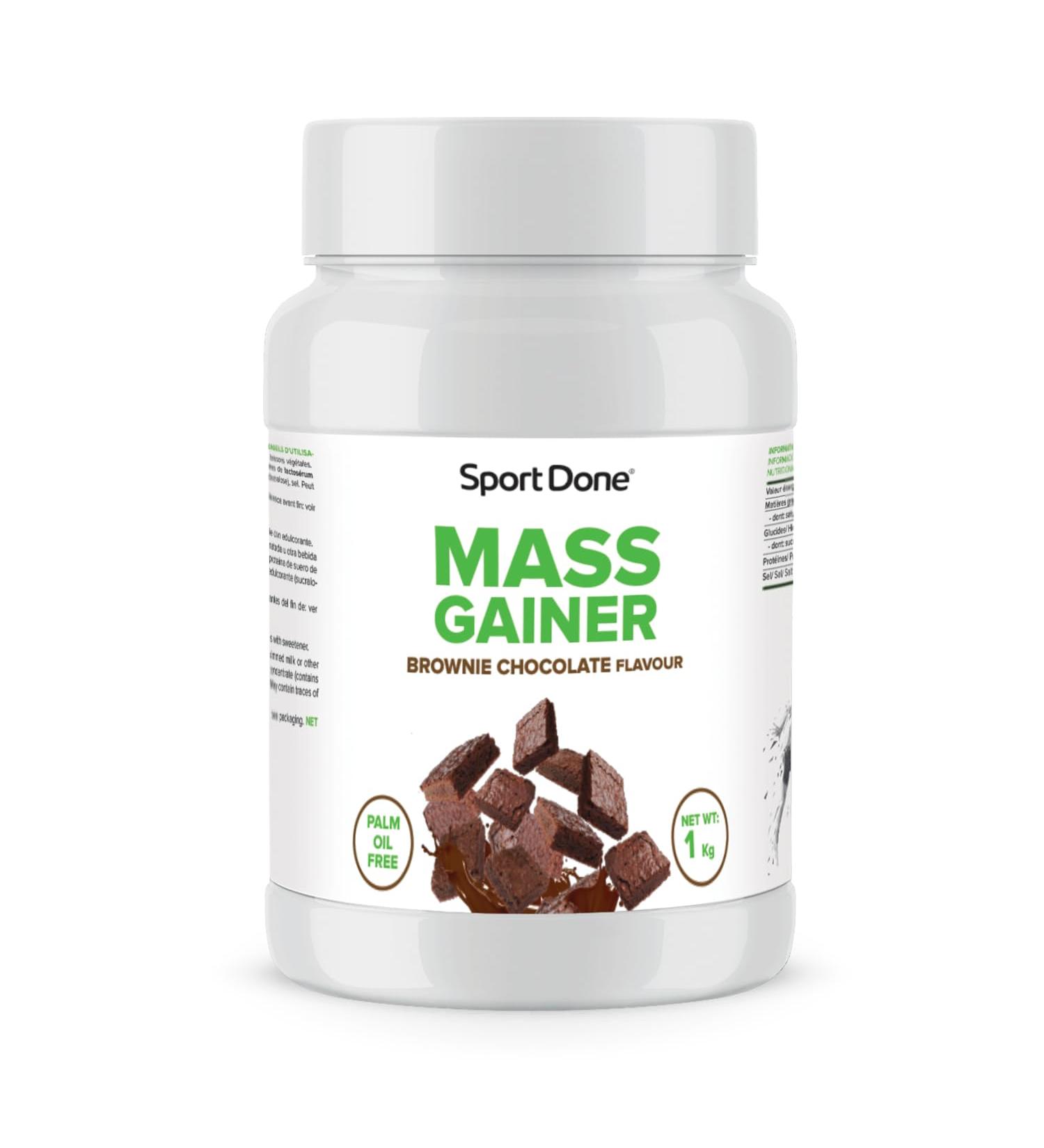 Mass Gainer based on proteins and carbohydrates Brownie flavor 1kg SportDone - Buy Online on GoSupps.com