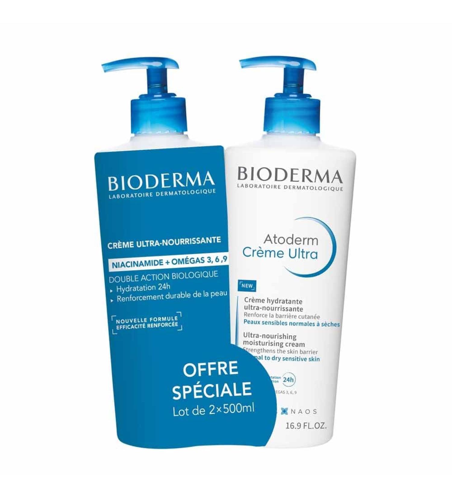 Bioderma Atoderm Ultranourishing cream without fragrance 2 x 500 ml 500 ml Lot of 2 - Buy Online on GoSupps.com