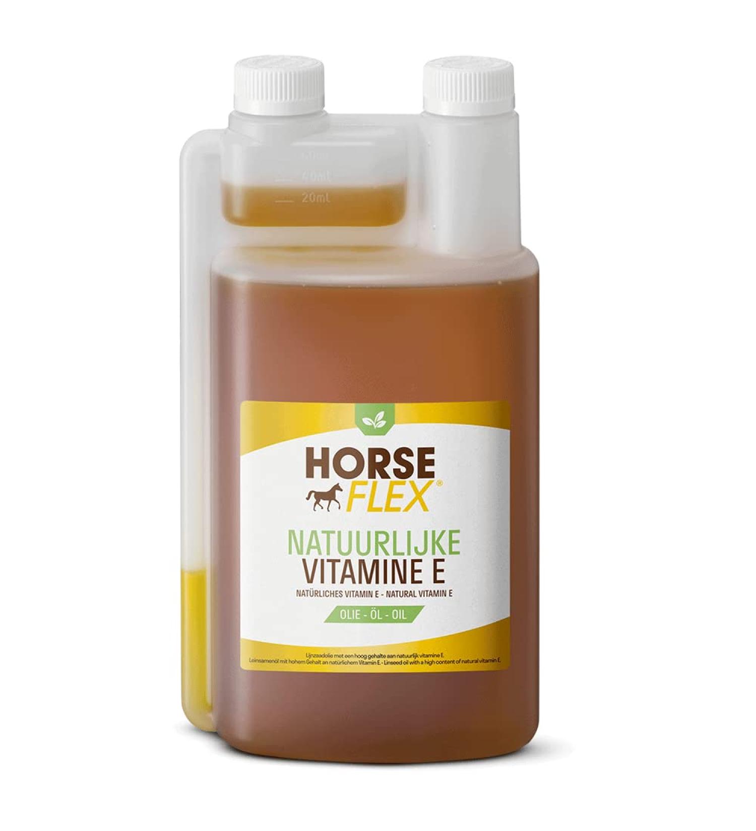 HORSE FLEX Natural Vitamin E Oil for Horses - 1L | Supports Muscle Health | International Shipping - Buy Online on GoSupps.com