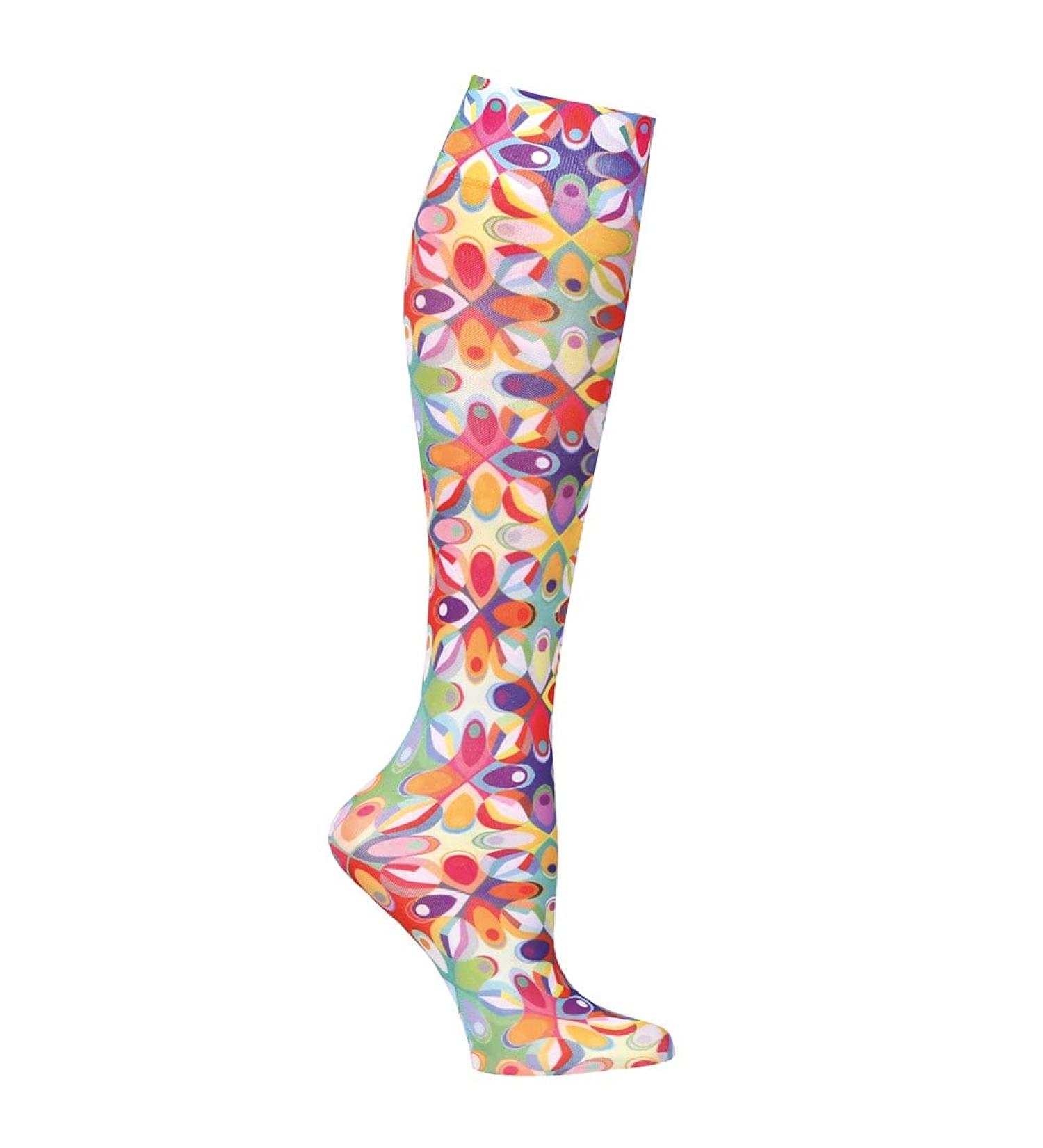Celeste Stein Moderate Compression Knee High Stockings Wide Calf - Abstract Colors