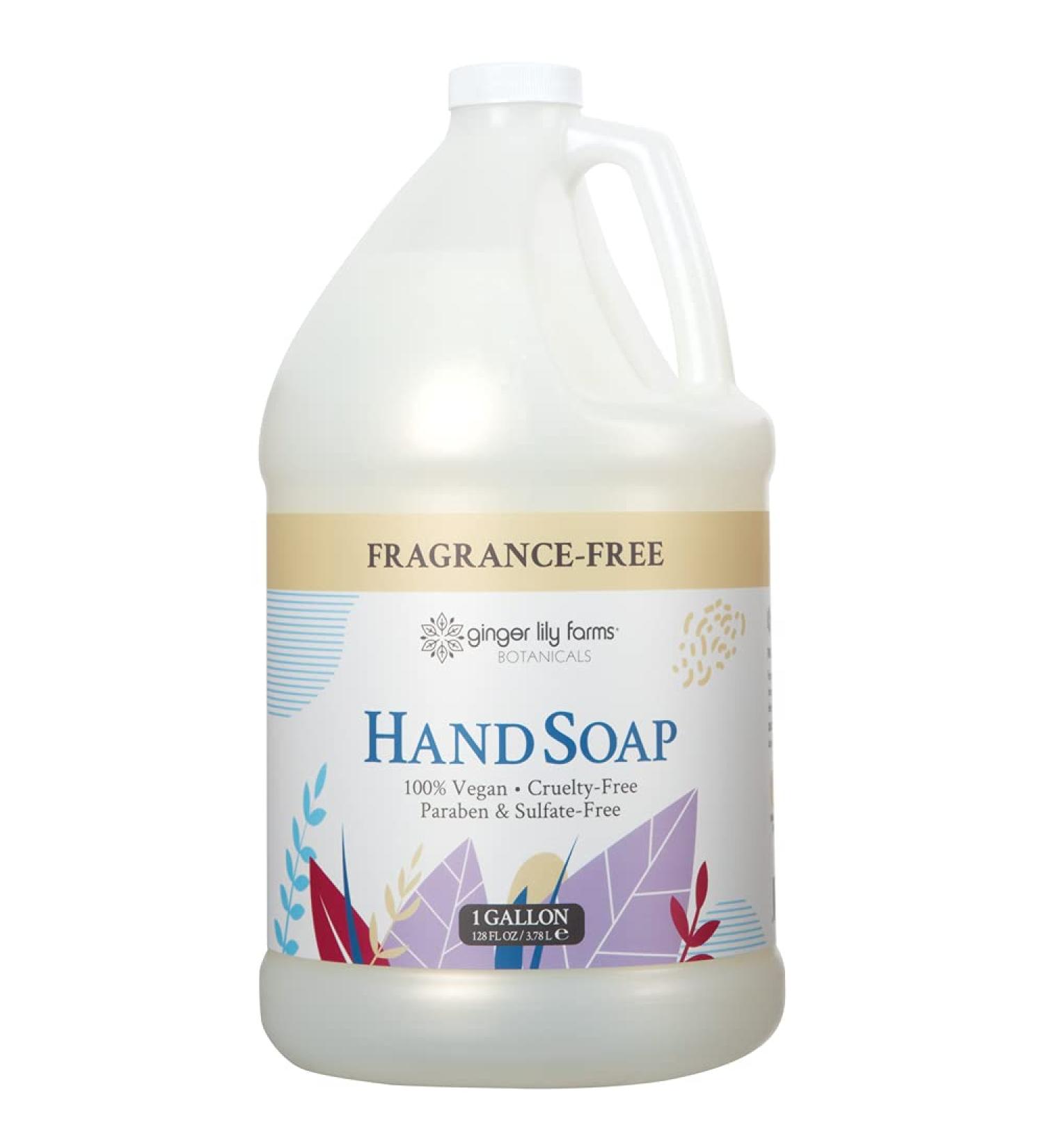 Ginger Lily Farms Botanicals All-Purpose Liquid Hand Soap Refill - Fragrance Free - 1 Gallon (128 fl oz) - Vegan & Cruelty-Free - Buy Online on GoSupps.com