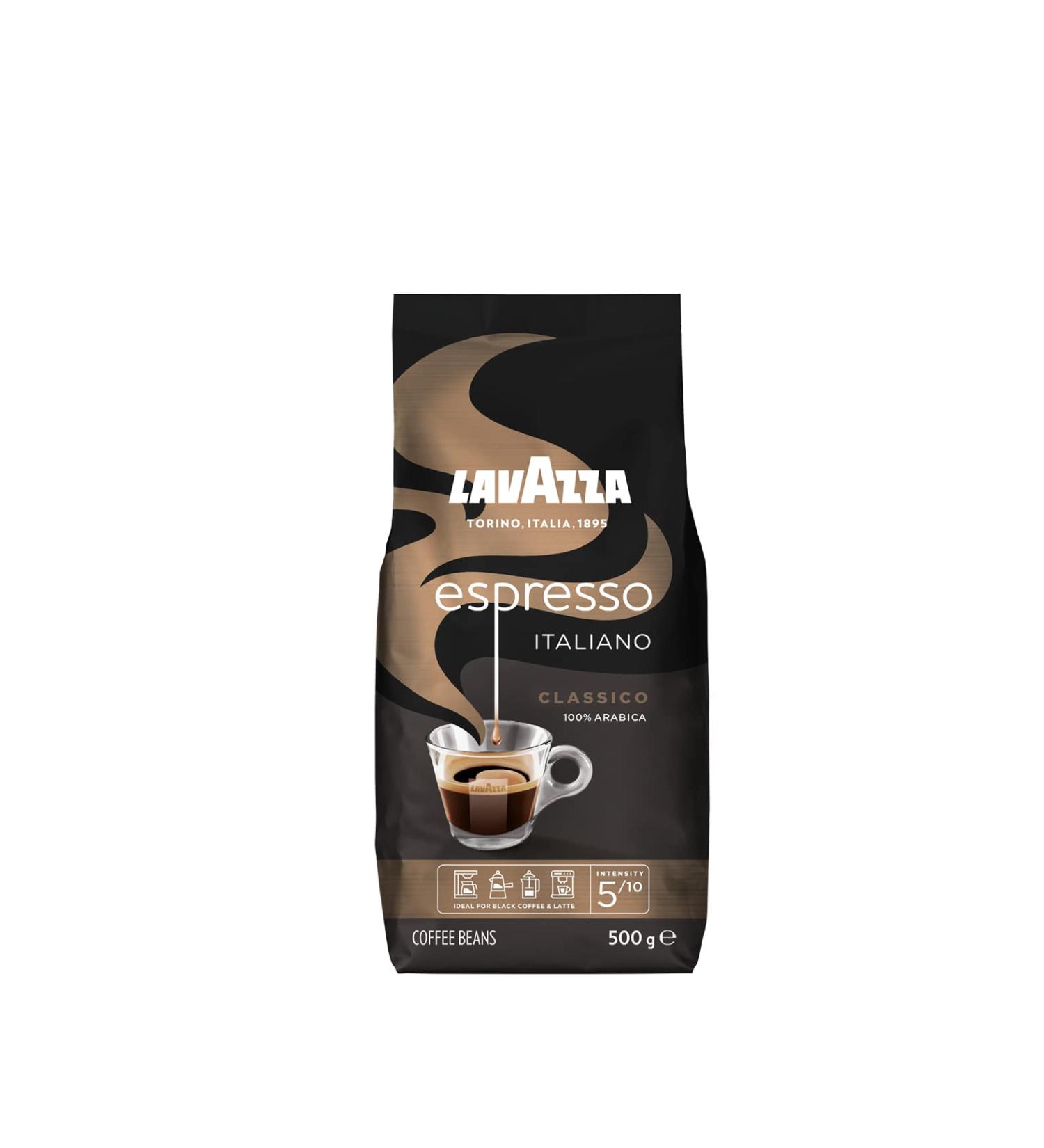 Lavazza Classic Italian Espresso Natural Bean Coffee Ideal for Espresso Machine with Floral Aromatic Notes 100% Arabic  - Buy Online on GoSupps.com