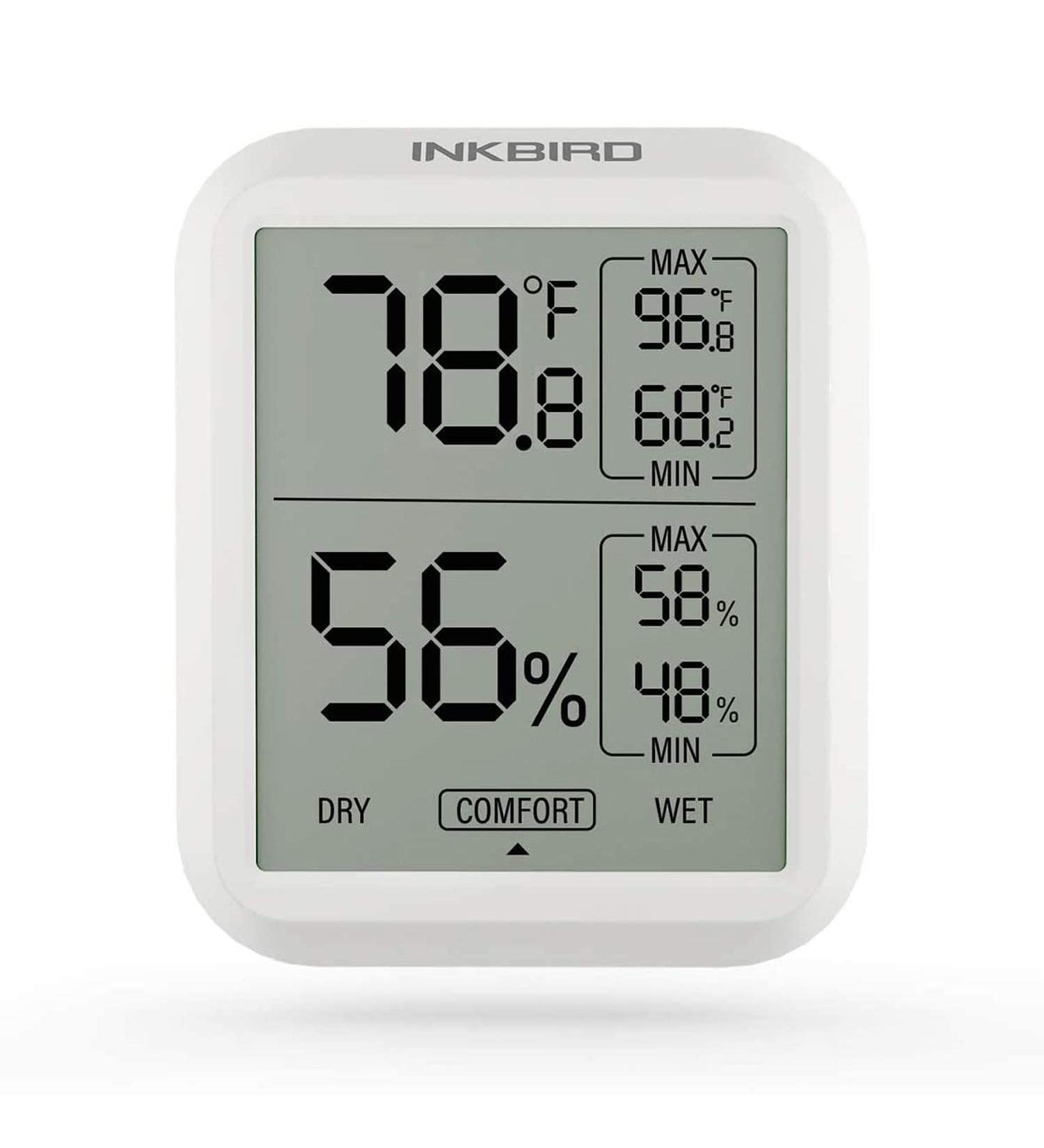Inkbird IndoorI Thermometer Hygrometer  Max & Min Records for Reptiles  TH-20 Digital Room Thermometer Humidity Gauge with Temperature and Humidity Monitor for Guitar Ukulele Fridge - Buy Online on GoSupps.com