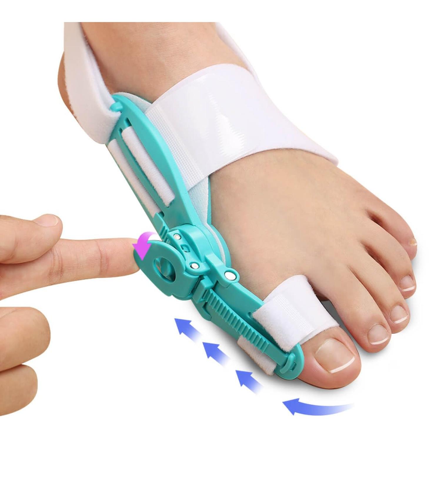 Bunion Corrector for Men & Women | Big Toe Separator for Pain Relief | Orthopedic Toe Straightener with Anti-Slip Heel Strap - Blue - Buy Online on GoSupps.com