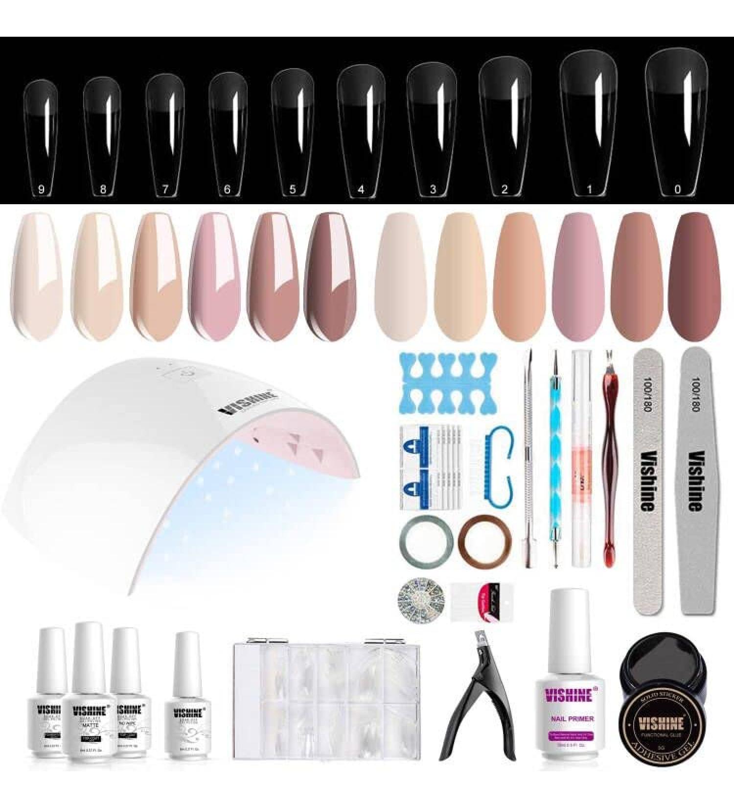 Vishine Complete Set Nail Polish - Semi-Permanent UV/LED Lamp Gel Top Coat & Nail Art Kit for Professional Manicure | International Shipping Available - Buy Online on GoSupps.com