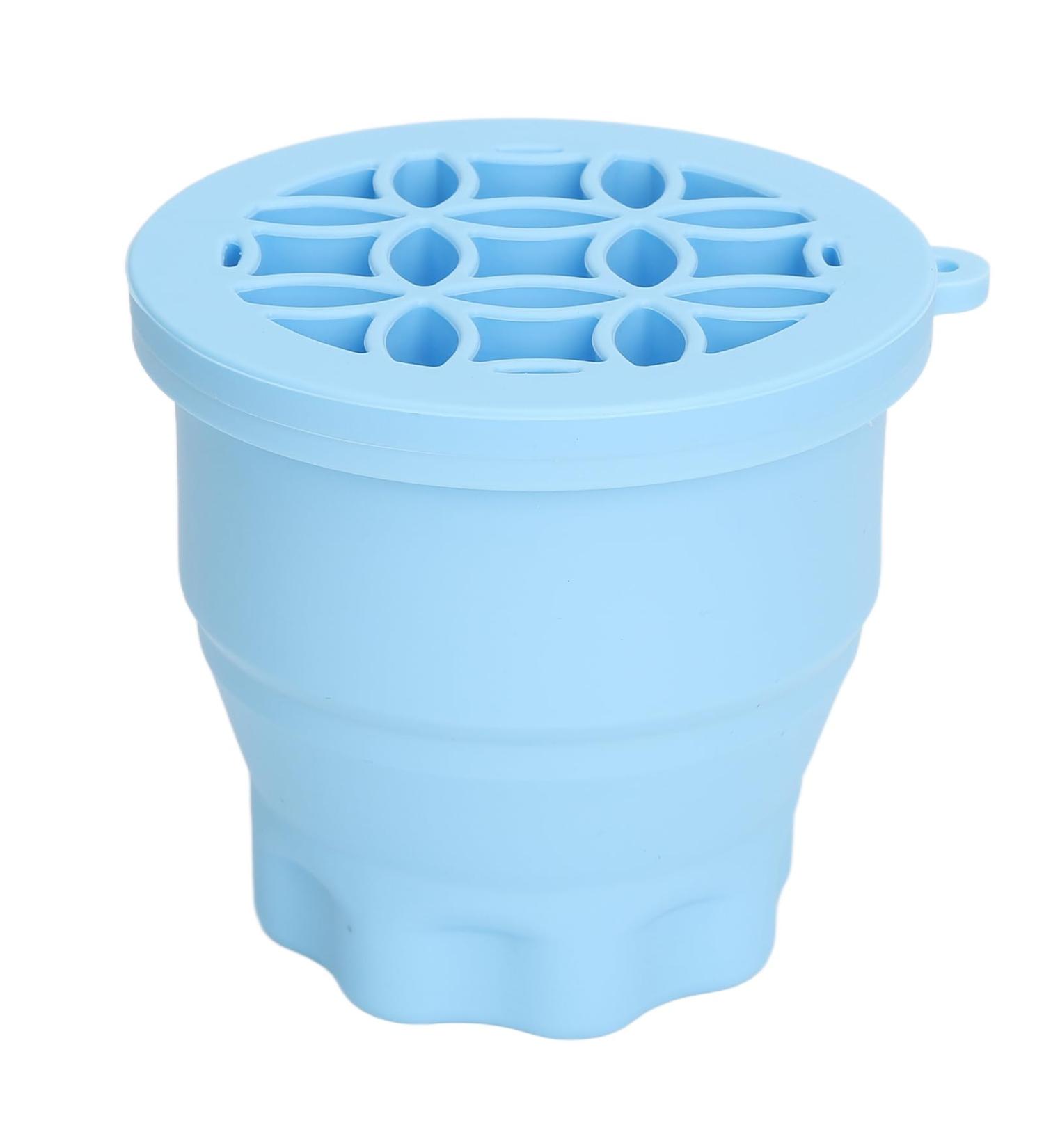 Makeup Brush Cleaning Bowl Multifunctional Space Saving Palm Size Folding 2 in 1 Makeup Brush Scrubber with Brush Drying Rack for Home (blue) - Buy Online on GoSupps.com
