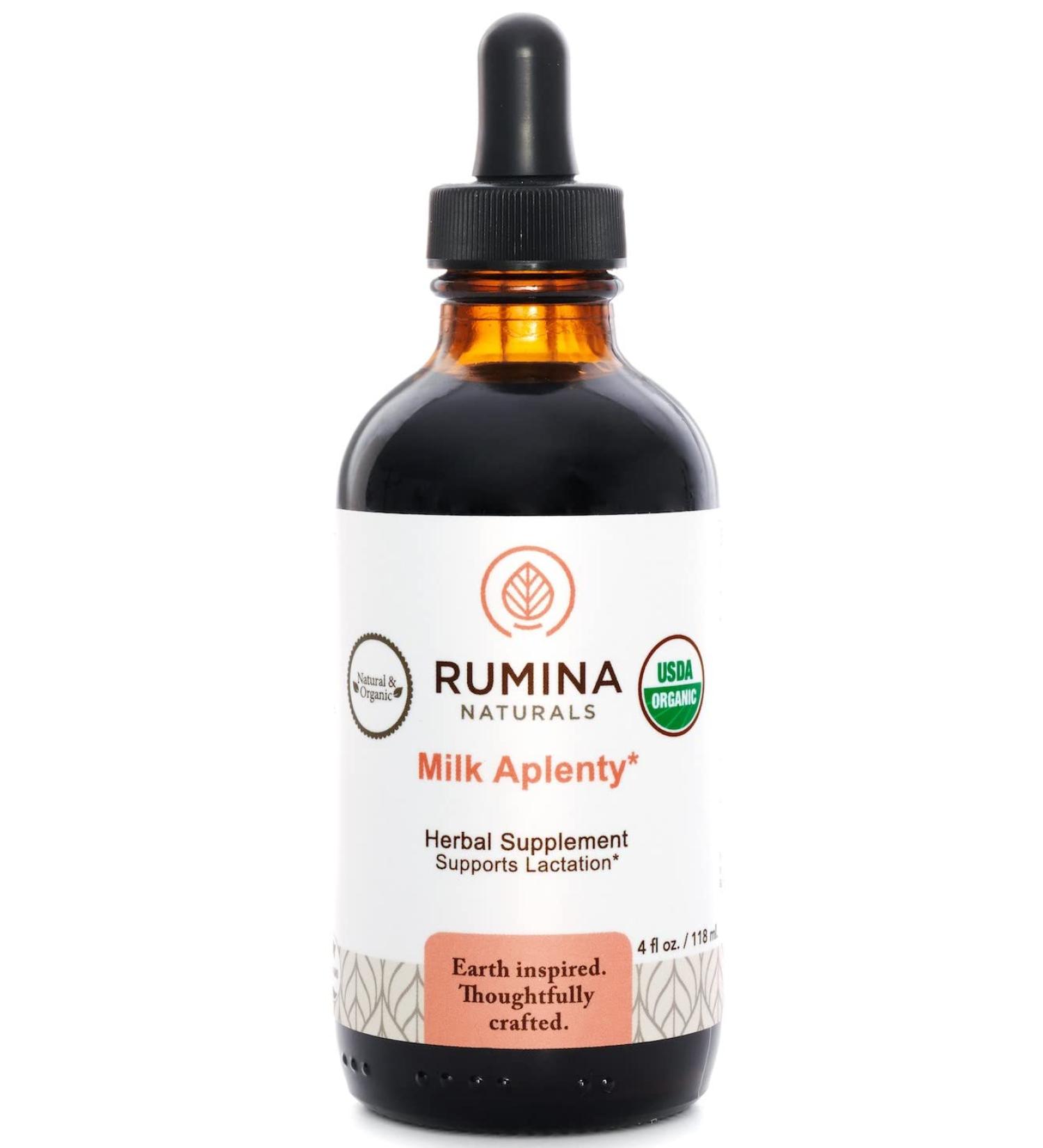 Organic Milk Aplenty Lactation Supplement - Boost Breast Milk Supply Naturally - Fenugreek Free & Vegan - 4 Oz - Buy Online on GoSupps.com