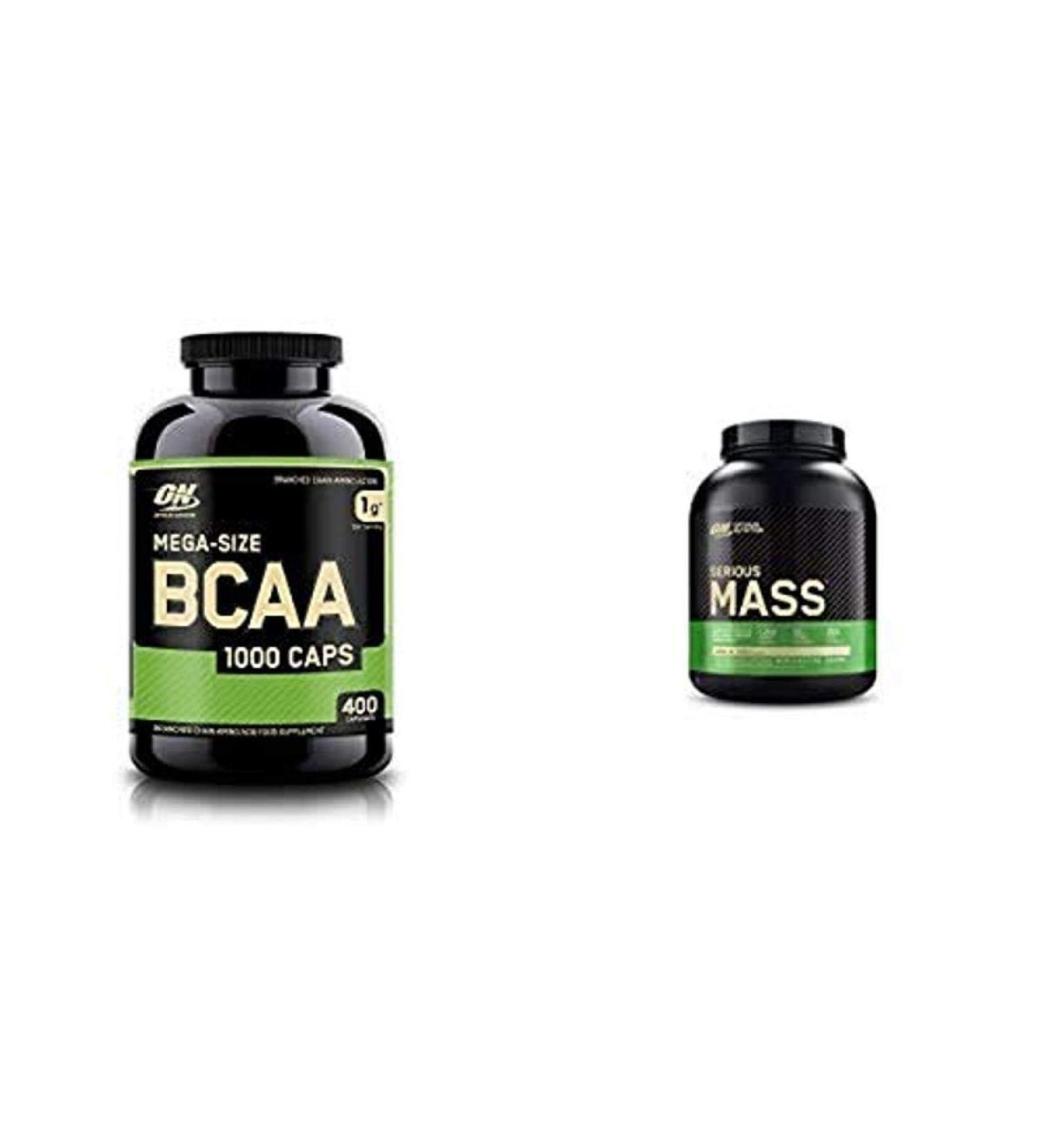 OPTIMUM NUTRITION Instantized BCAA Capsules Keto Friendly Branched Chain Essential Amino Acids with Serious Mass Weight Gainer Protein Powder for Immune Support Vanilla