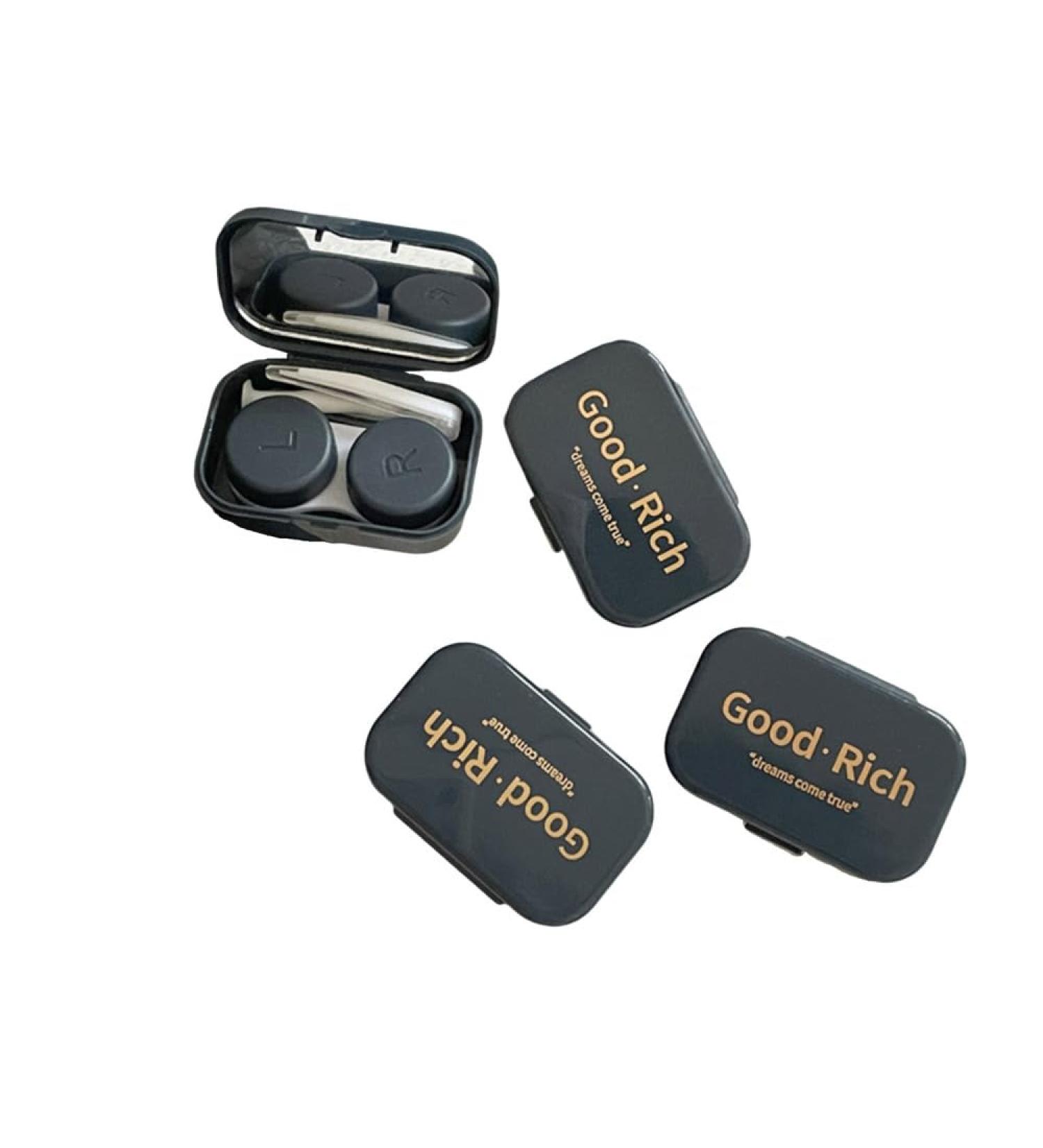 Frdun Portable Contact Lens Box with Mirrors Tweezers & Tools - Compact Dark Blue | Perfect for Everyday Outdoor Use - Buy Online on GoSupps.com