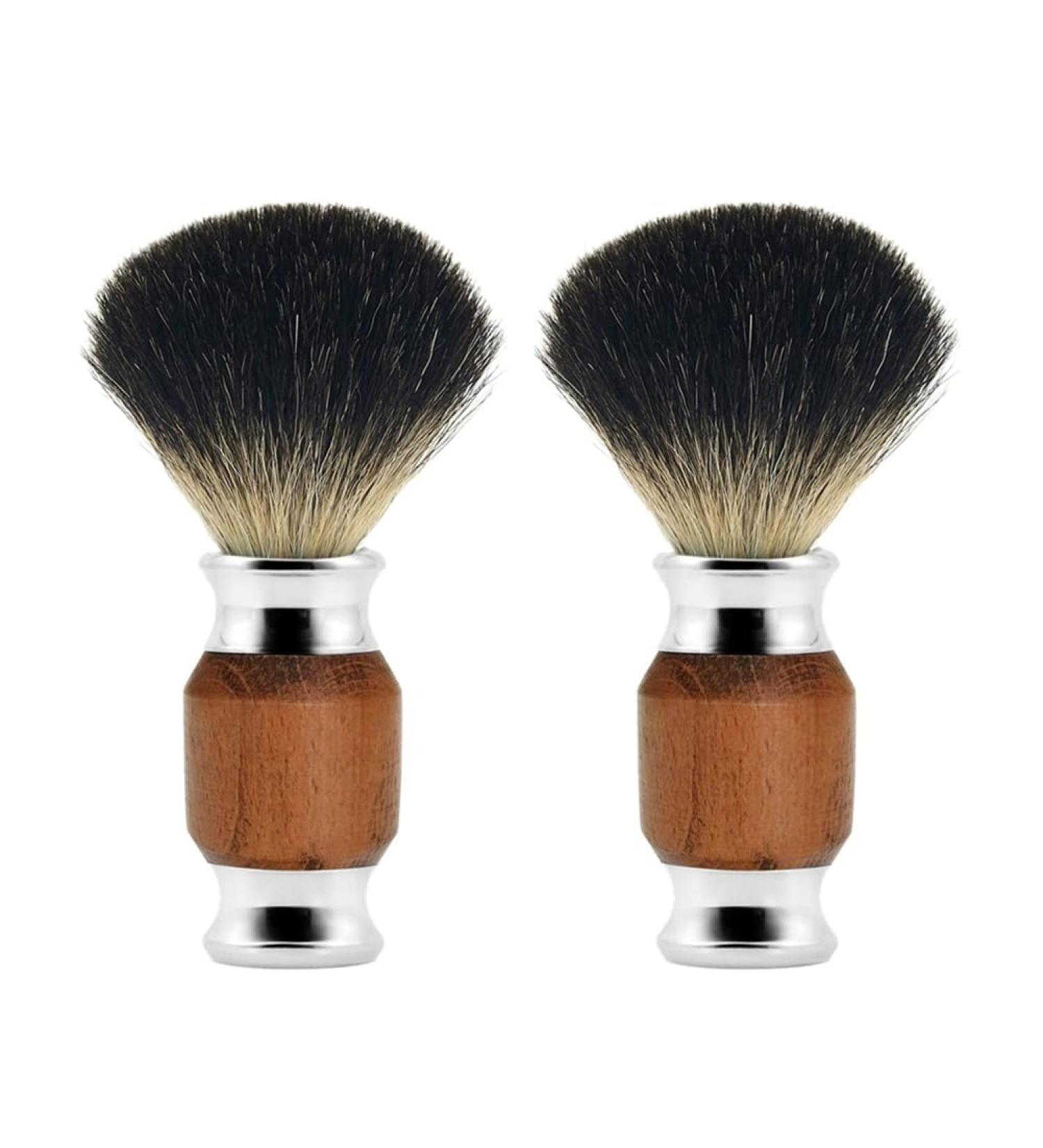 Bcowtte 2 Pieces Pure Hair Beard Brush & Shaving Brush Set | Men's Grooming Essentials with Hair Razors - International Shipping - Buy Online on GoSupps.com