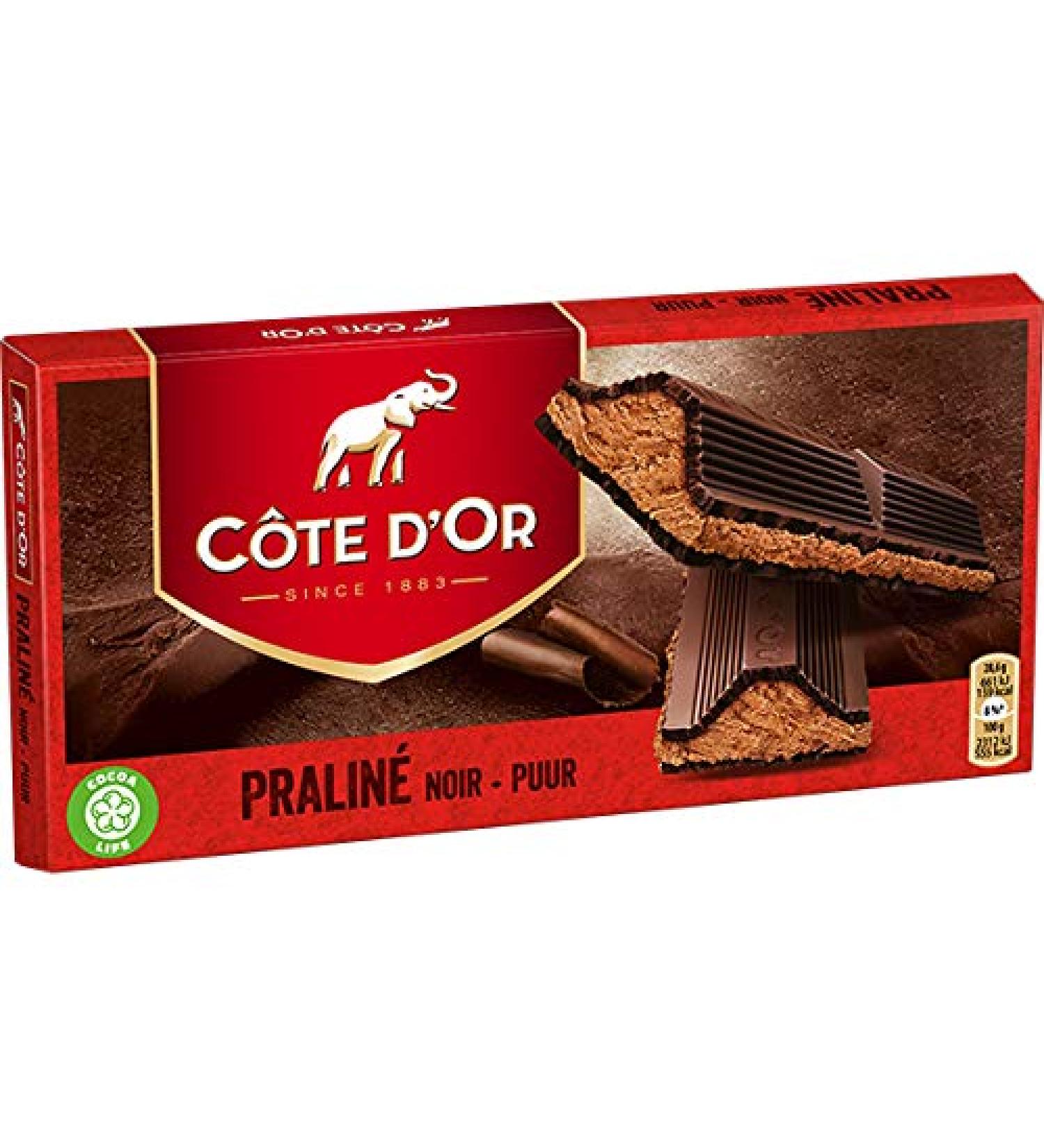 Cote D'Or C te d'Or - Praline Noir 200g - Chocolate bars with nuts - Perfect snack - Individually wrapped chocolate bar - Imported from Belgium