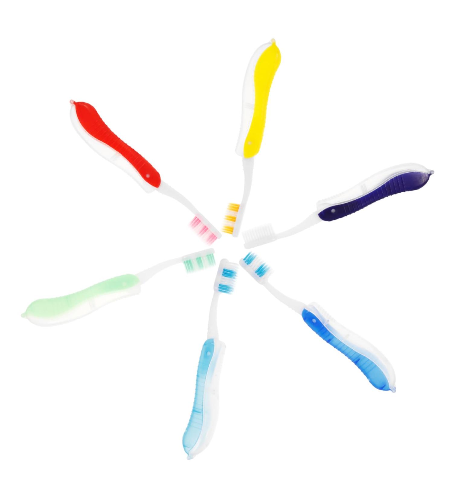 FRCOLOR 6pcs Folding Toothbrush Set - Soft Bristles Travel-Friendly Convenient Plastic Toothbrushes for Outdoor & Travel Cleaning Accessories - Buy Online on GoSupps.com