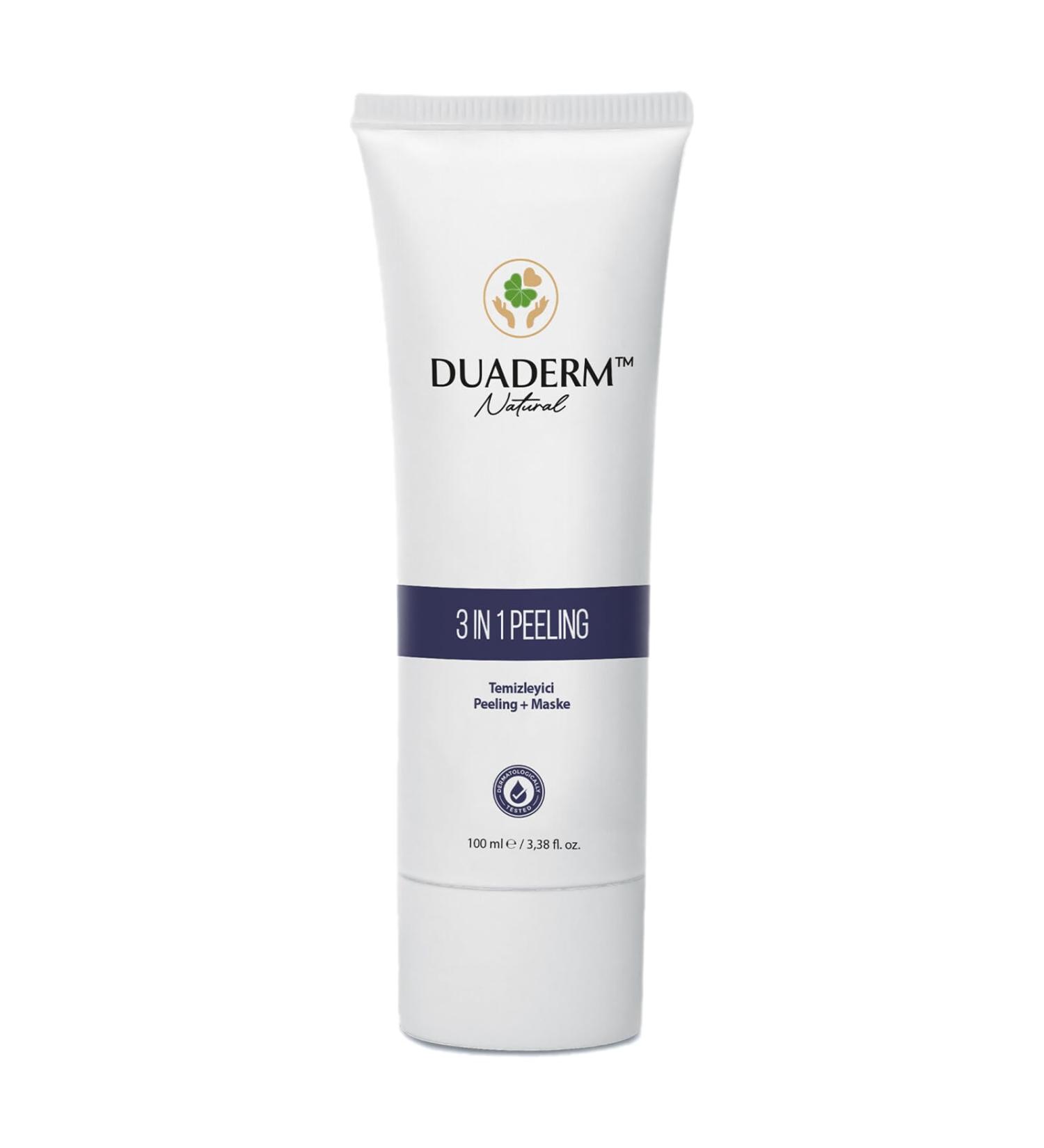 DUADERM Natural 3in1 Peeling Cleanser + Scrub + Mask for Oily & Combination Skin 3.4 fl oz (100 mL)