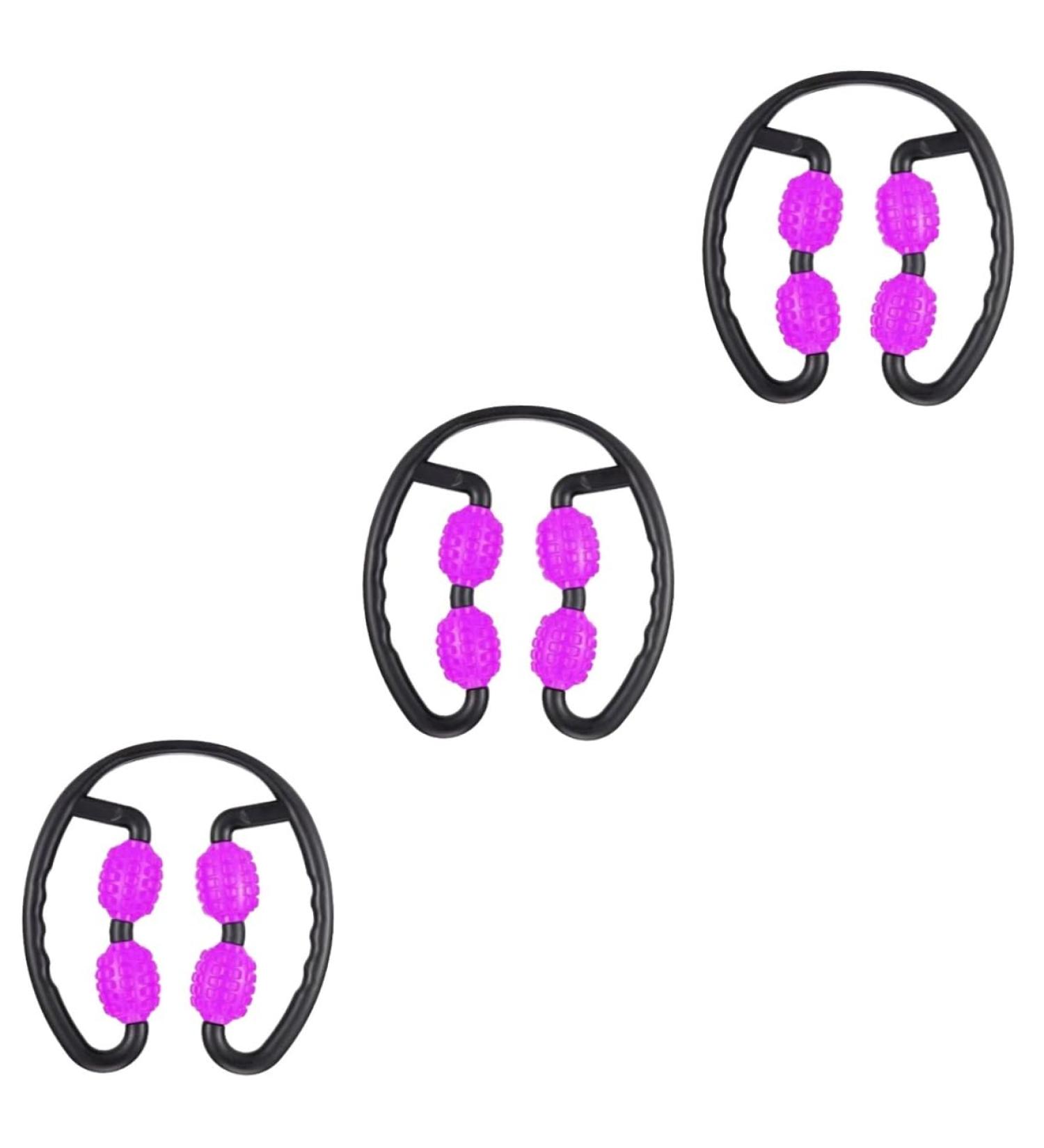 Healeeved 3-Piece 360 Depth Massage Roller Ring Muscle Relaxation & Back Massage Tools | Handheld Yoga Roller & Fitness Toner (25x23cm) - Buy Online on GoSupps.com