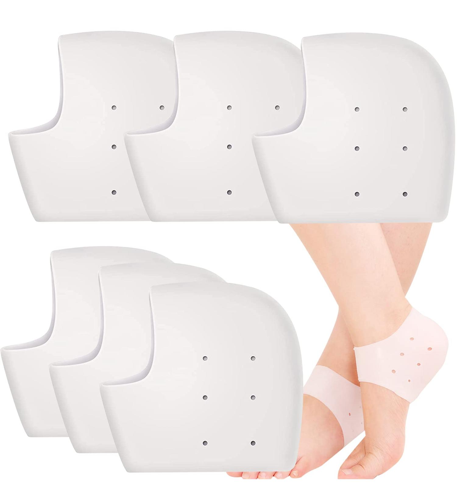 3 Pairs Heel Cushion Cups Gel Heel Protectors Silicone Heel Sleeves Ankle Protectors Gel Heel Pads Ankle Sleeve Breathable Heel Cushion Pads Heel Air Support for Blisters Shoes Boots Cracked Plantar - Buy Online on GoSupps.com