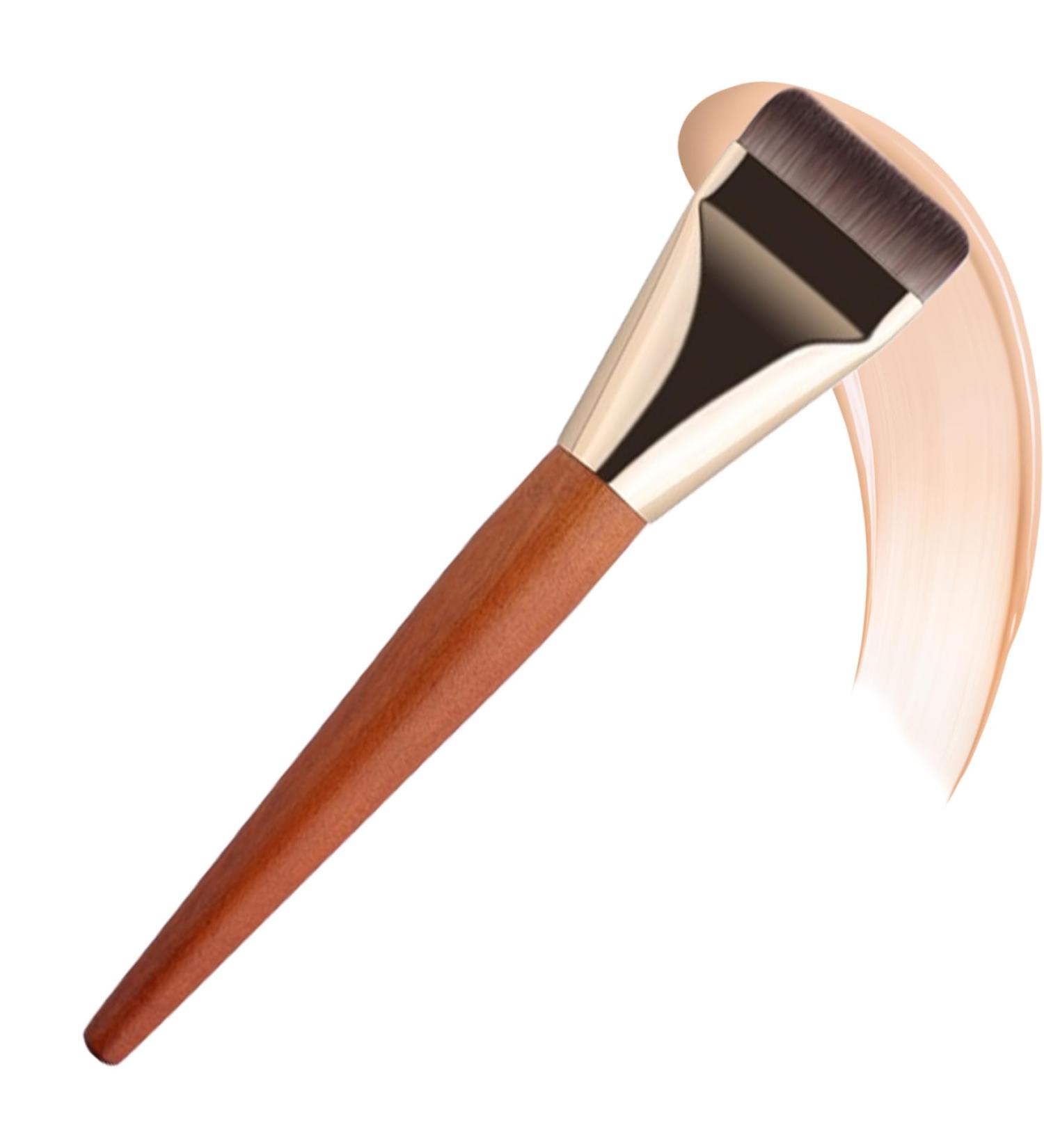 Foundations Brush Makeup Brushes Straight Ergonomic Wooden Handle Make Up Brushes with Thin Wide and Dense Brush Hair Washable Reusable 6.3in Liquid Foundations Brush - Buy Online on GoSupps.com