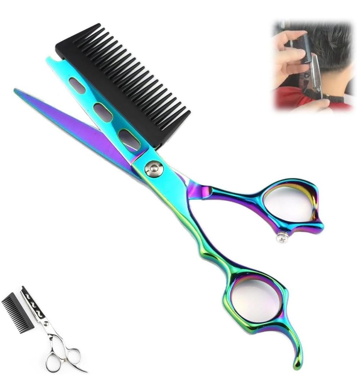 Professional Hairdressing Scissors 2 in 1 Hair Scissors with Comb with Detachable Comb 6 Inch Professional Jp440c Steel Gold 2 in 1 Hair Scissors Home Use for Man Woman Adults Kids (Green) - Buy Online on GoSupps.com