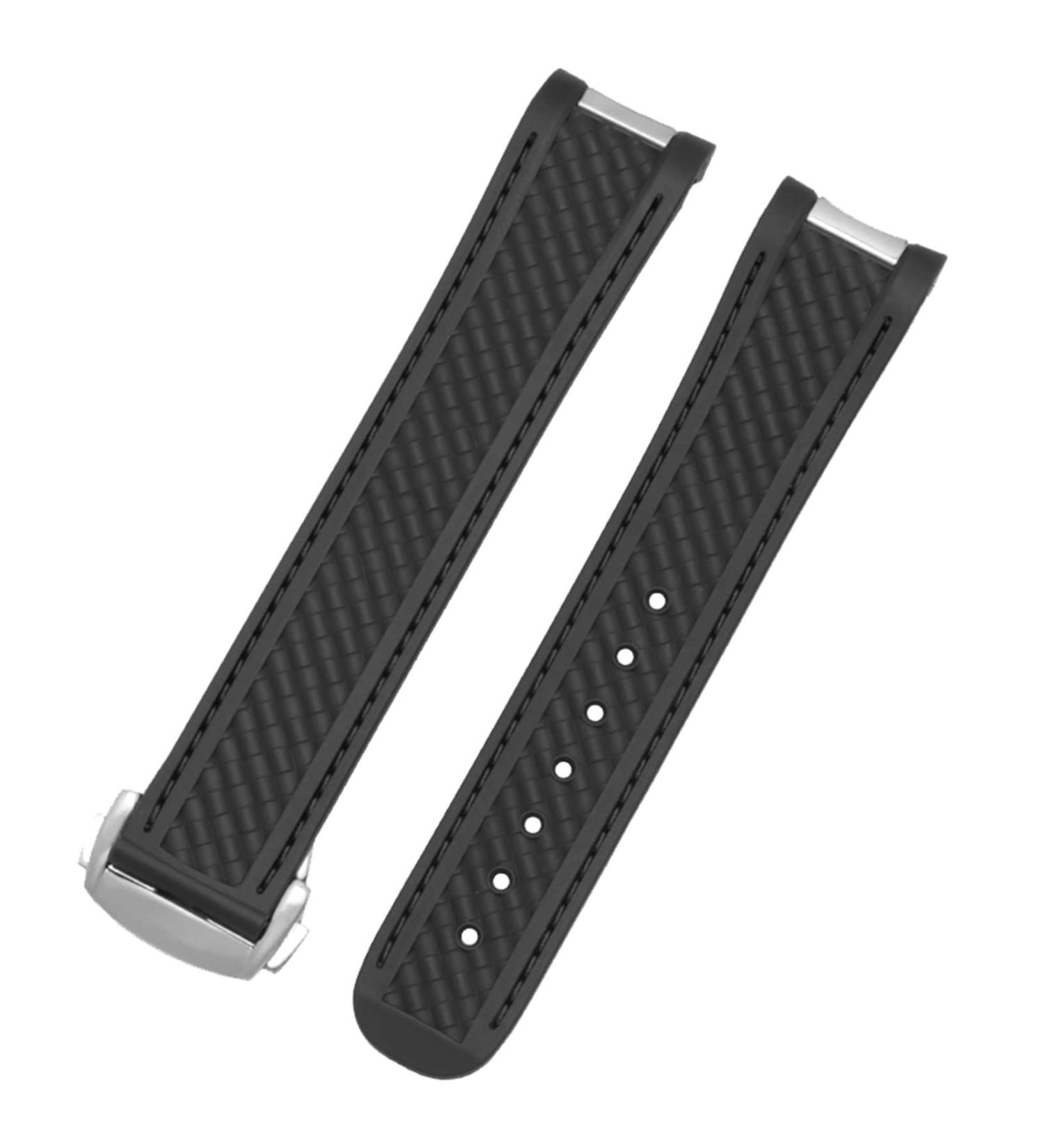 Neyens 20mm Rubber Clock Band for Omega Seamaster 300 AT150 De Ville Speedmaster - Silicon Replacement Arctic Accessories with Rose Gold Buckle - Buy Online on GoSupps.com