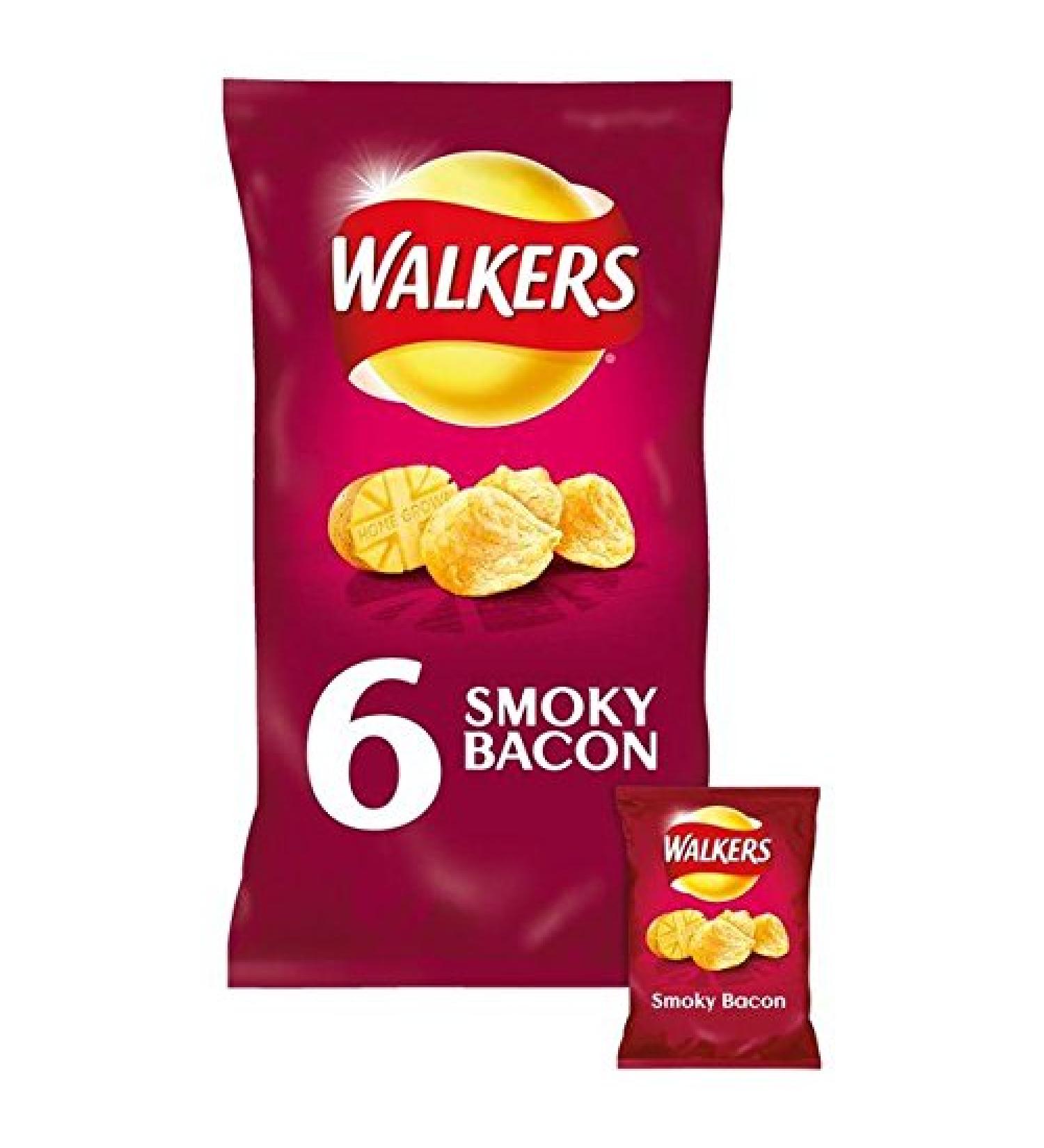 Walkers Walkers Smoky Bacon Crisps 6 x 25g