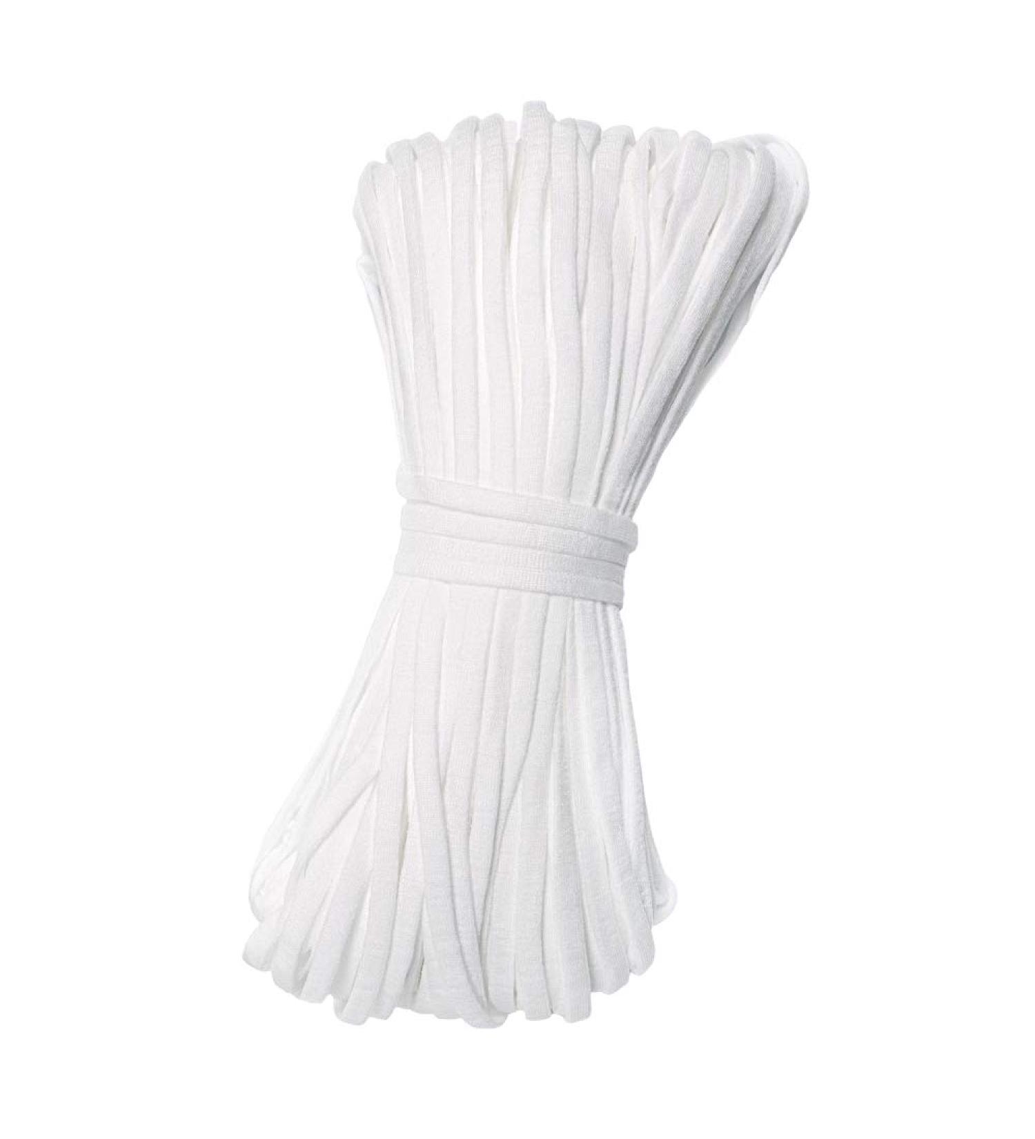 Generic 1/4 Inch White Elastic Bands - 50 Yards | Soft Ear Elastic Rope for Sewing & Crafting - Buy Online on GoSupps.com